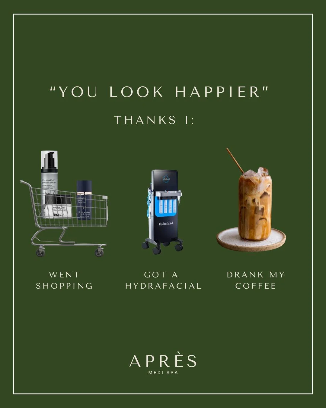 Our little signs of happiness ✨

DM us to book your next Hydrafacial today!

#apresmedispa #apresway #apresmedspa #catskillny #apres #spa #luxuryspany #medispany #luxurystartshere #hydrafacial #medispa #appointment #mountains  #littlesigns #happiness