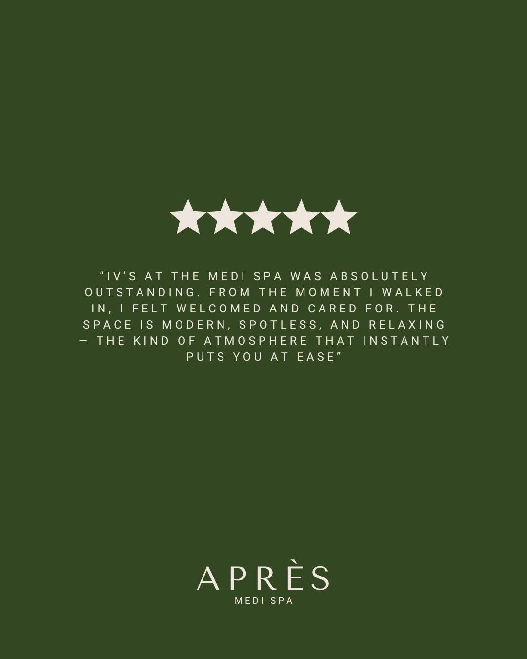 ⭐️⭐️⭐️⭐️⭐️
From the moment you walk in, you&rsquo;ll feel the Apr&egrave;s difference.
Modern, spotless, relaxing&mdash;care that truly puts you at ease.