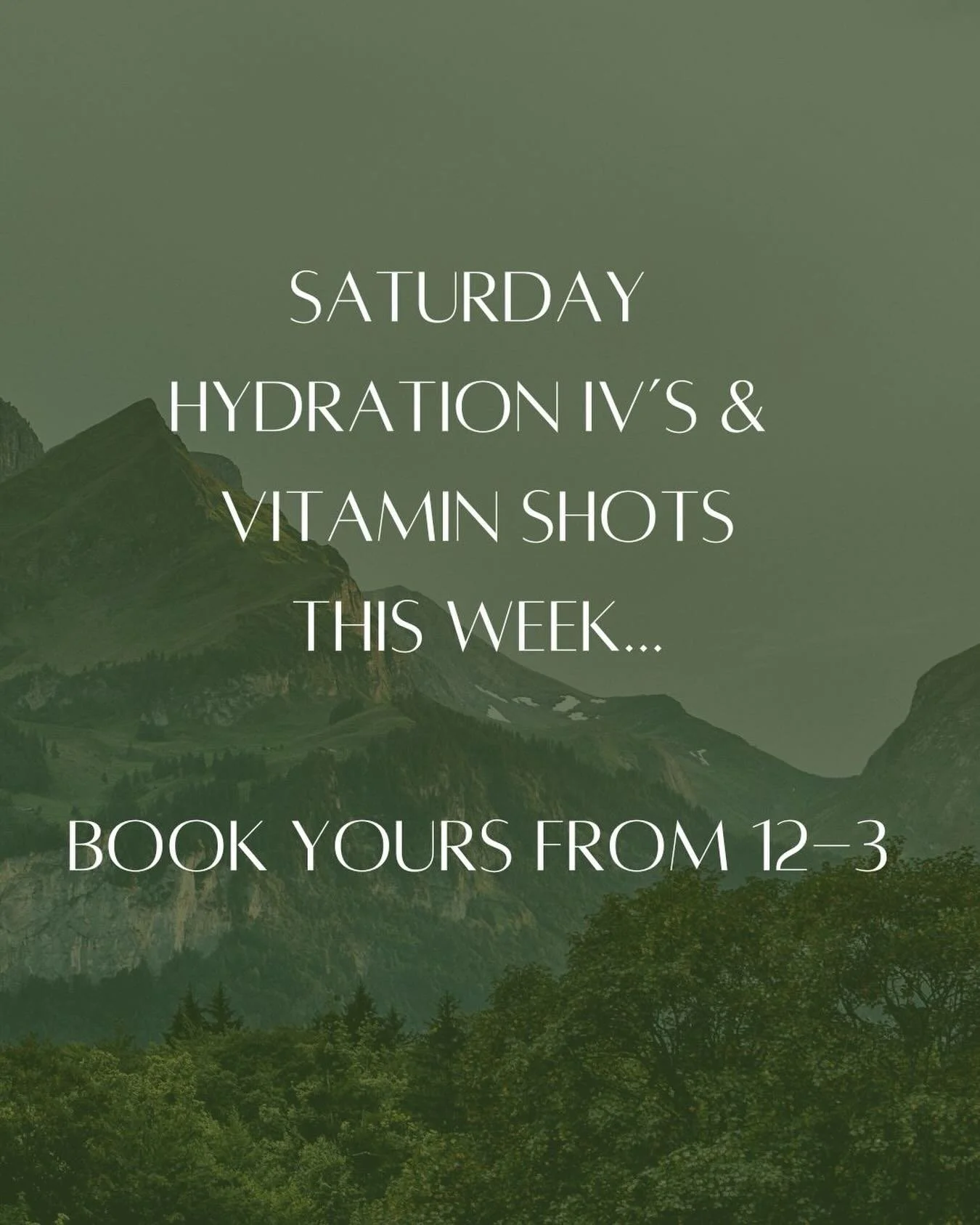 Come see @nurse.chelsea.rn this Saturday for a rejuvenating Hydration IV! Or if you only have a little time, grab a vitamin shot. Start getting your body ready for Spring! 💐