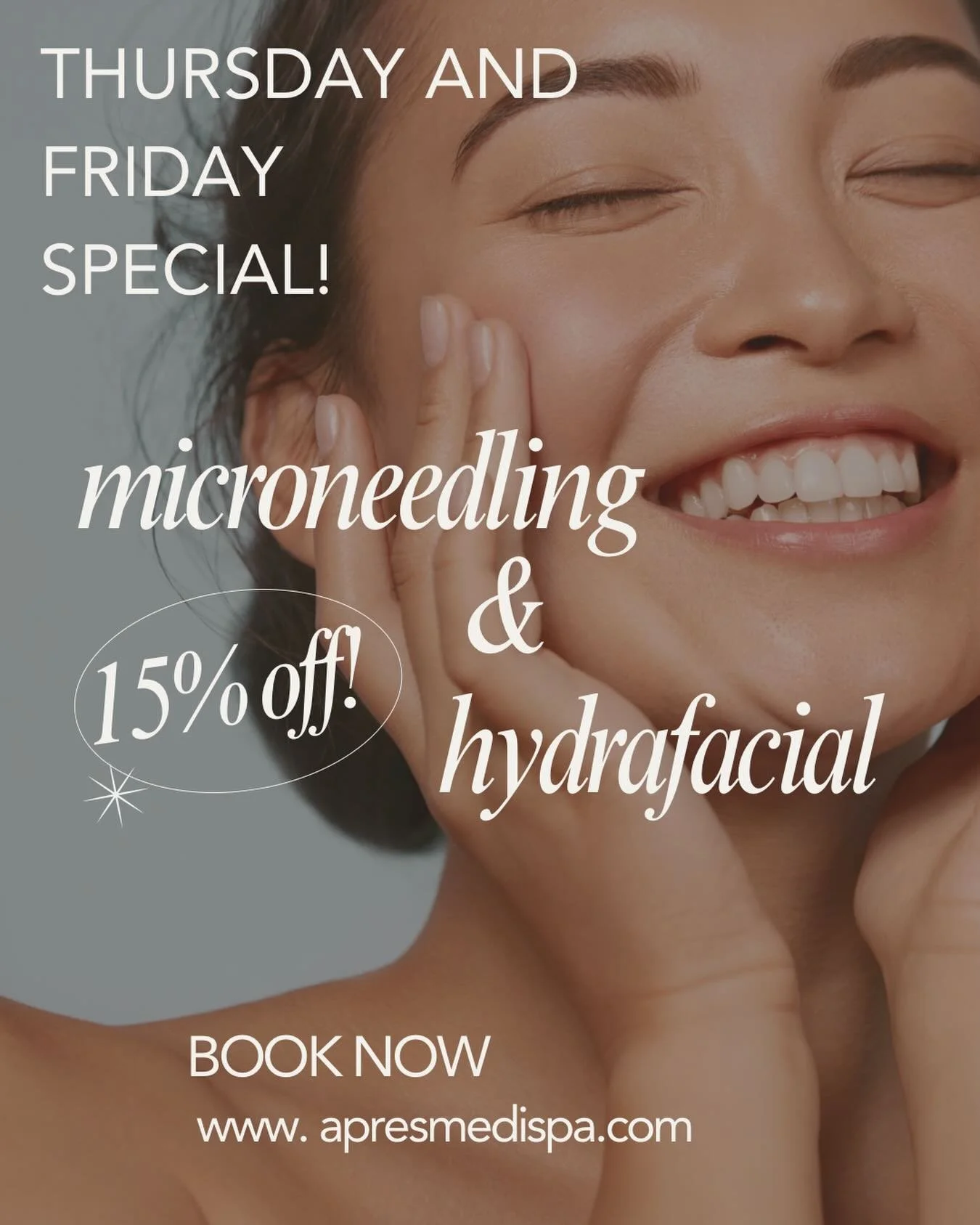 Surviving til Spring Sale! Tomorrow and Friday, April 9 &amp; 10, 15% off Microneedling and Hydrafacials! Link to book in bio or DM for more information.