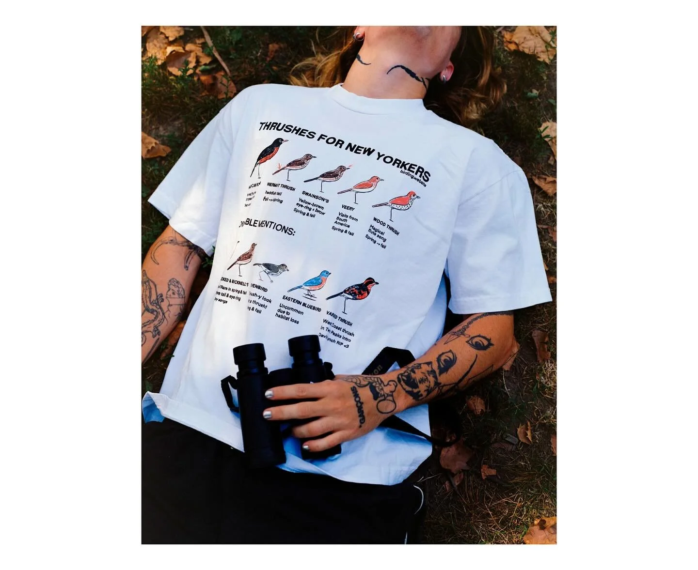 SOLD OUT but how could we not post these slappers 🖼️😮&zwj;💨☁️🤍

Enjoy your best quality + ethically made + turdidae blessed tees, thrush-dogz.

😍: @alec.fbx &amp; @chrisanntimbie 
📸: @jakesalyers