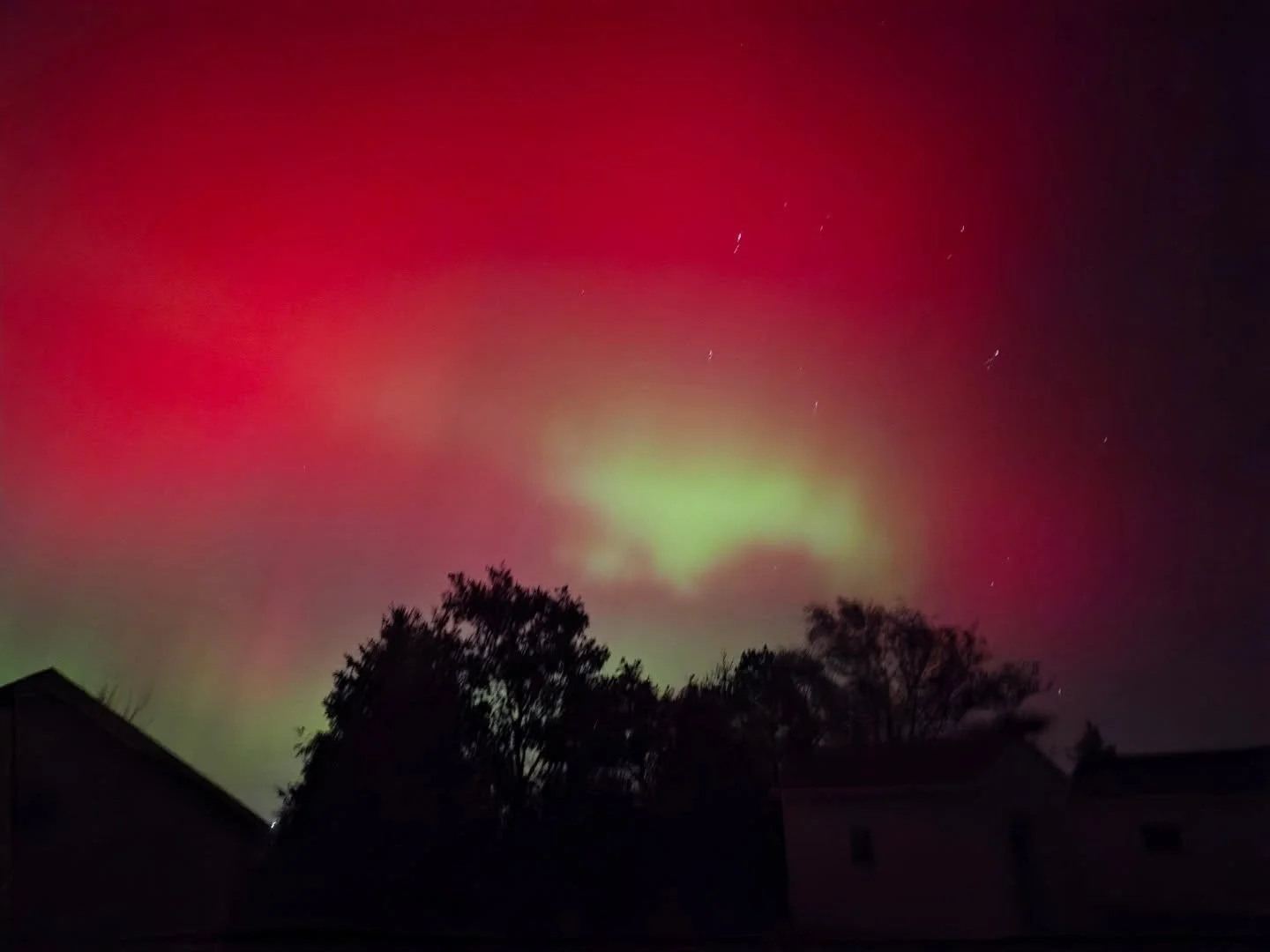 Rare treat of seeing the Northern Lights in southeast Nebraska tonight!