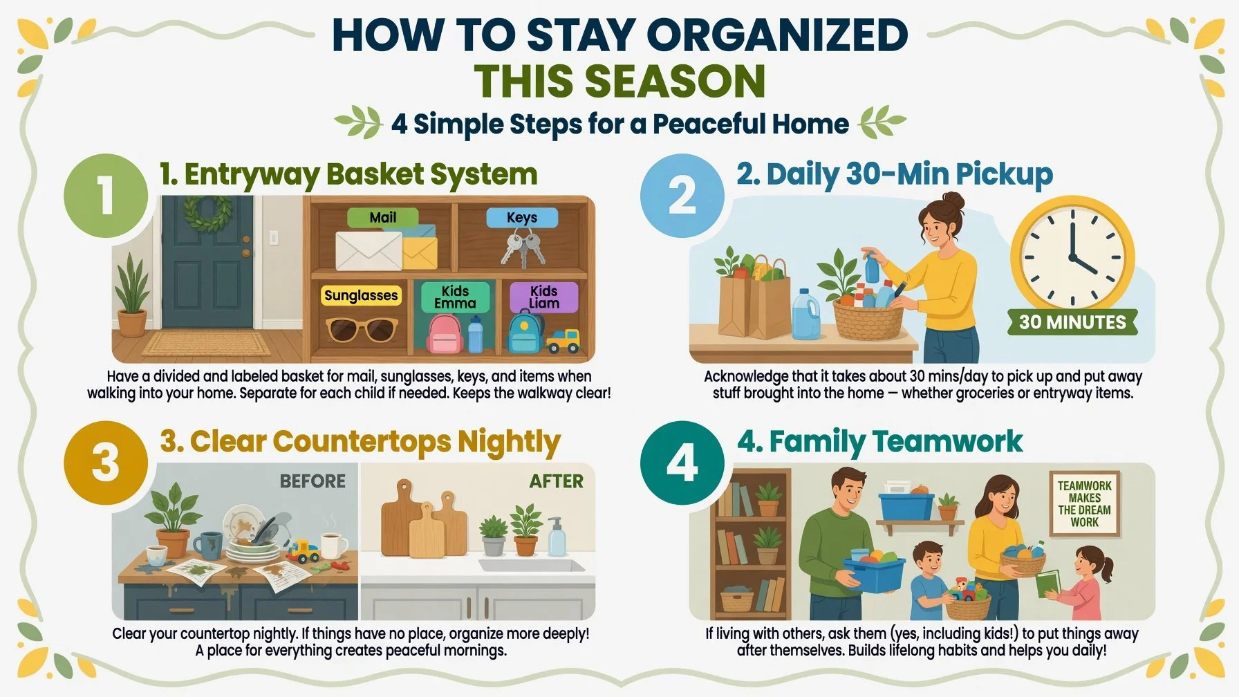 How to Stay Organized This Season: 4 Simple Daily Steps for a Calm Home ...