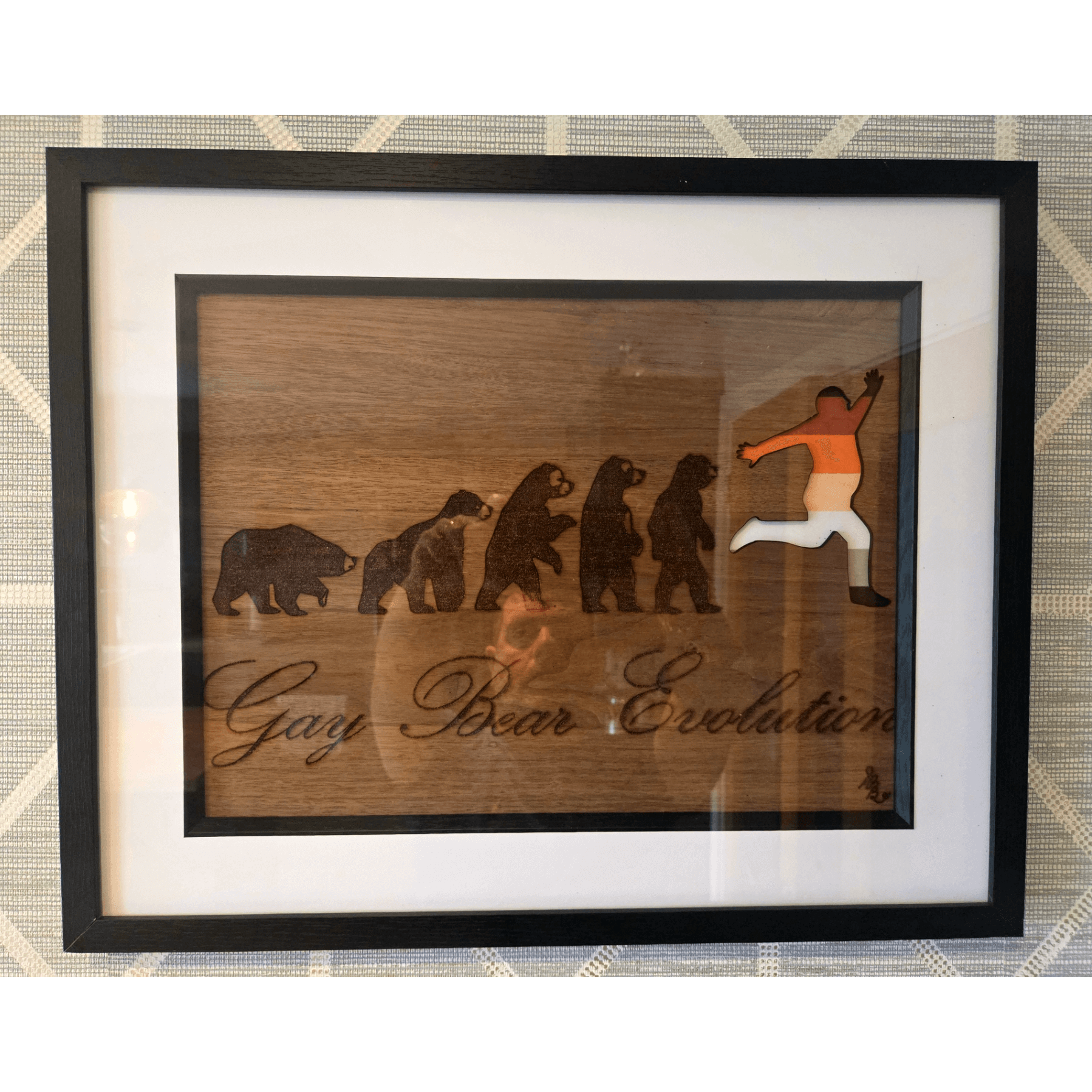 Gay Bear Evolution Pyrography Art