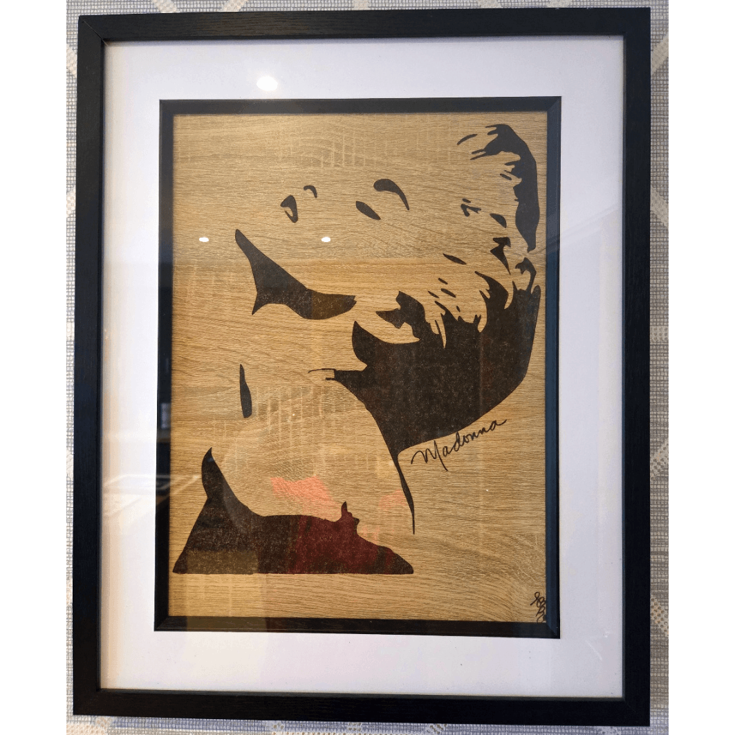 Madonna Pop Pyrography Art