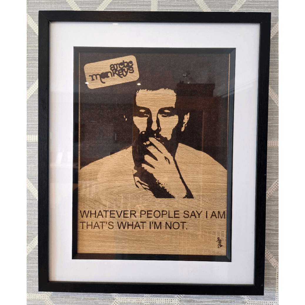 Arctic Monkeys Pyrography Art
