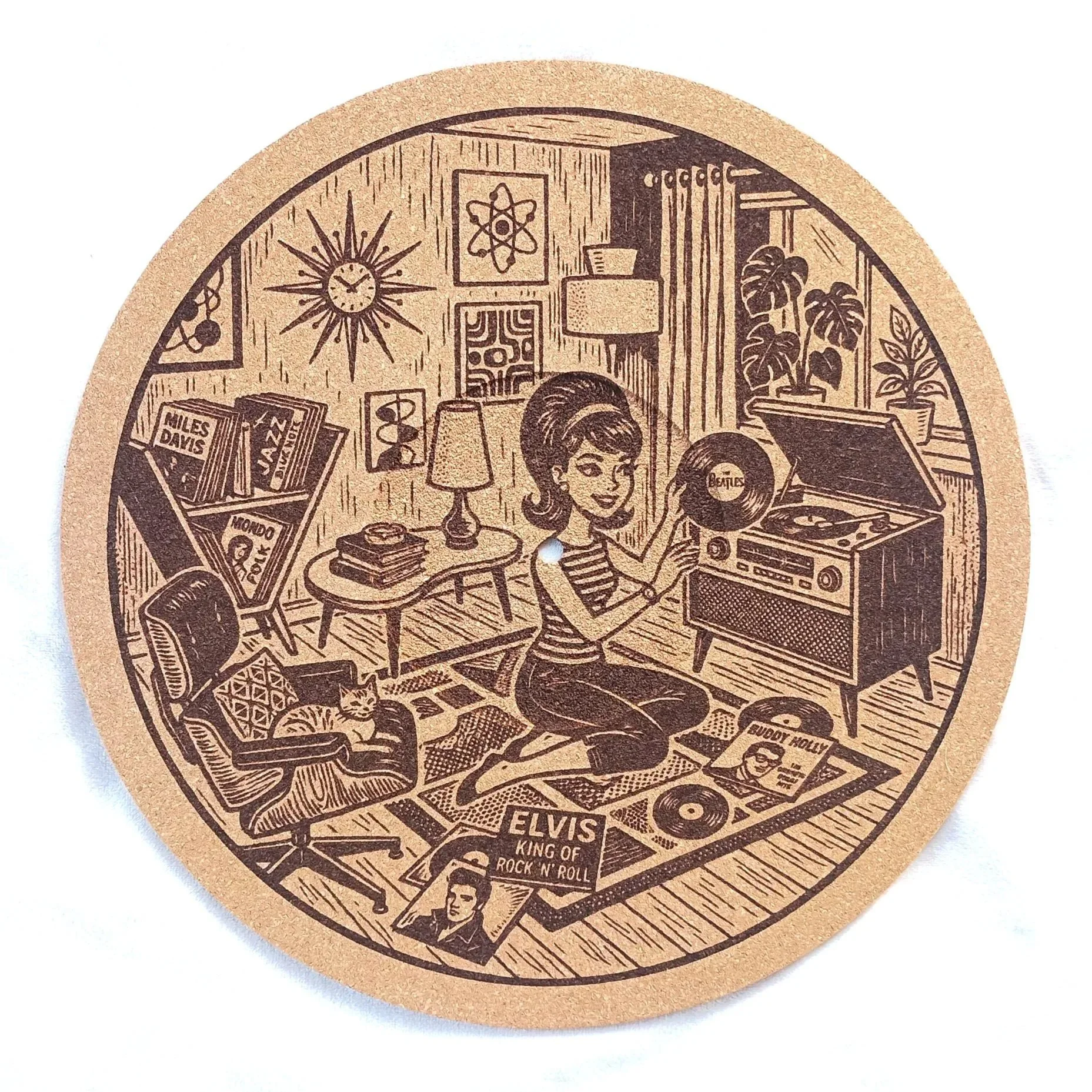 Mid Century Modern Spinning Records