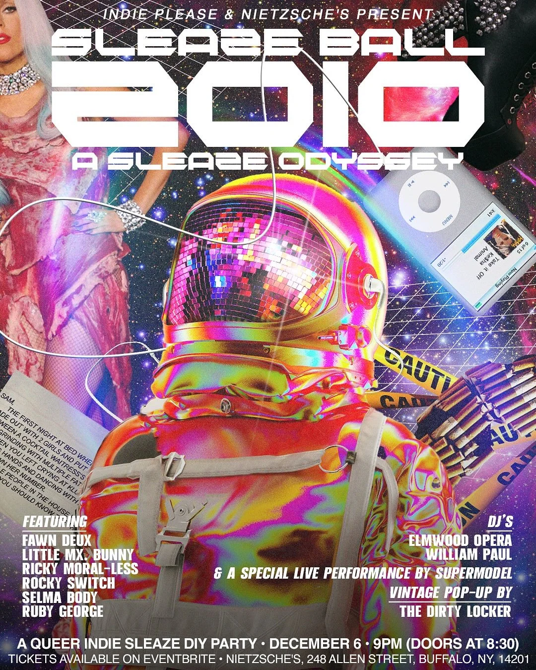 we&rsquo;re warping through time ⏳🕐 &amp; space 🌌🪐 &hellip;15 light years into the past &hellip; to 2010: a sleaze odyssey 

🚀 prepare for blast-off into a supernova of iconic moments: from lady gaga&rsquo;s extraterrestrial vma meat dress 👽🥩👗