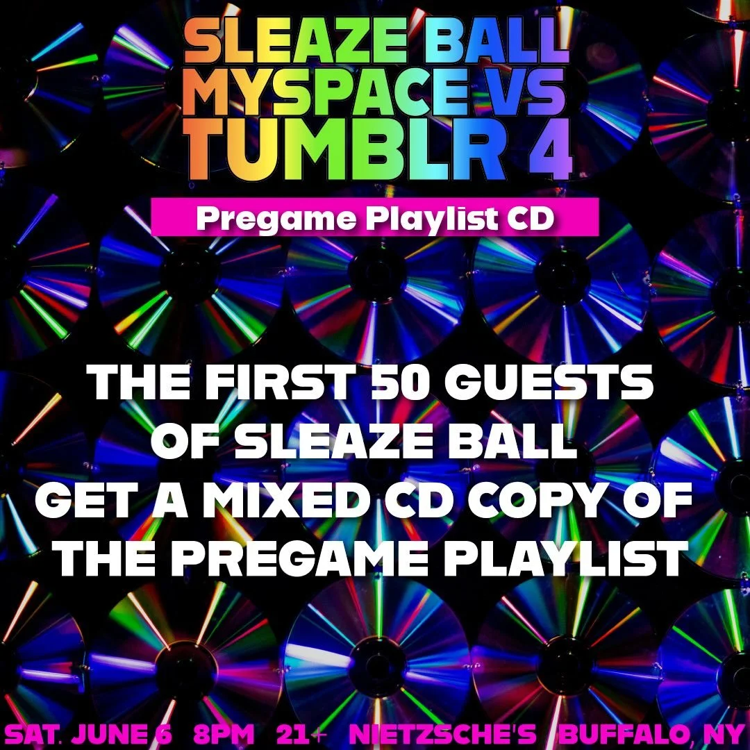 💿✨ our pregame playlist is available on apple music&hellip; BUT it will also be available to you on a mix CD if you&rsquo;re one of the first 50 guests at this saturday&rsquo;s sleaze ball ✨💿

think of it as a souvenir or memento, or your foray bac