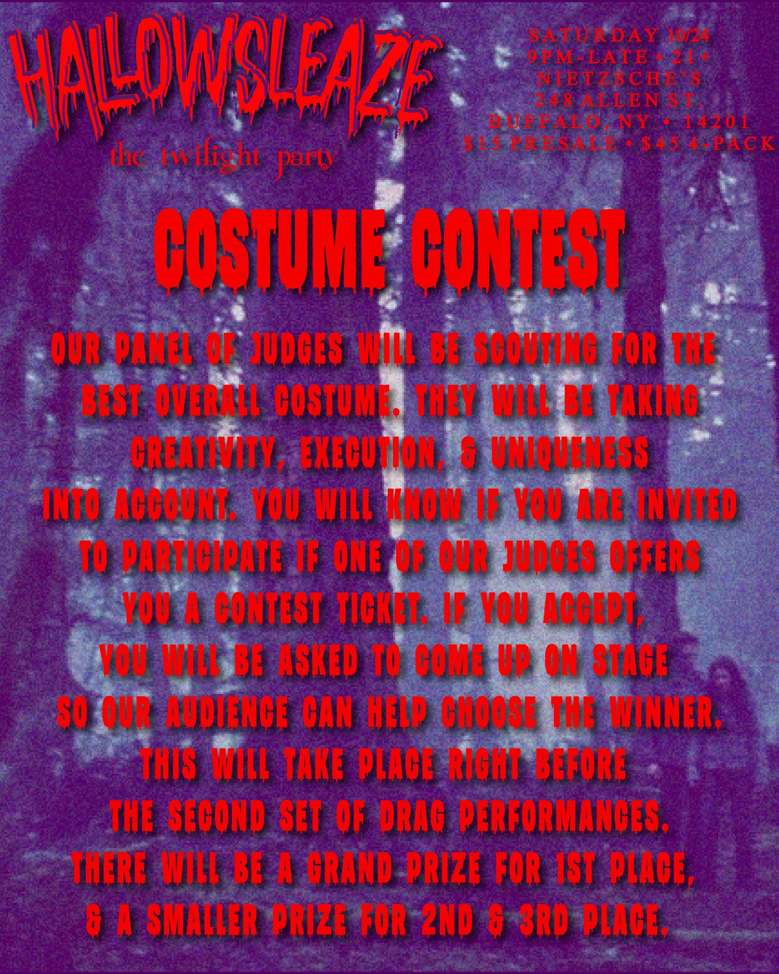 5 DAYS til HALLOWSLEAZE 🧛🏻&zwj;♂️🐺🌙 we wanna see y&rsquo;all get spooky and sleazy 👻🪩 we&rsquo;re having our first ever costume contest 🏆 come as your favorite twilight character, or go more traditional as a vampire or werewolf, or forget the 