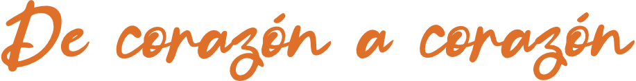 Text "De corazón a corazón" in orange script font