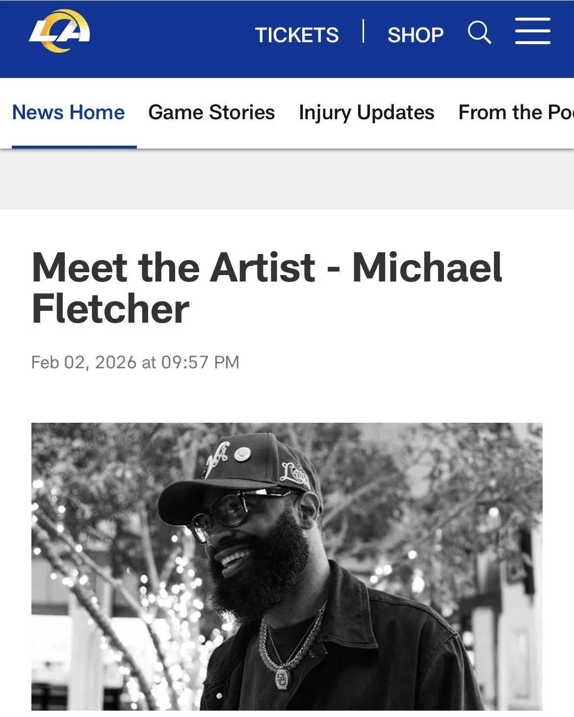 MIKE FLETCHER - LOS ANGELES RAMS BLACK HISTORY MONTH CAMPAIGN