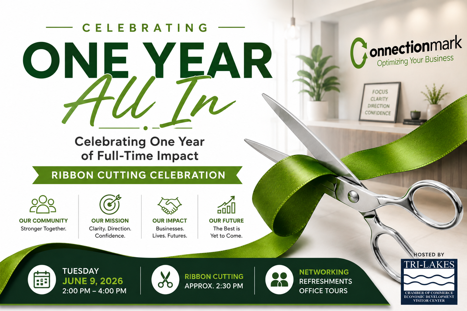 Connectionmark’s First Year Full-Time Celebration &amp; Ribbon Cutting