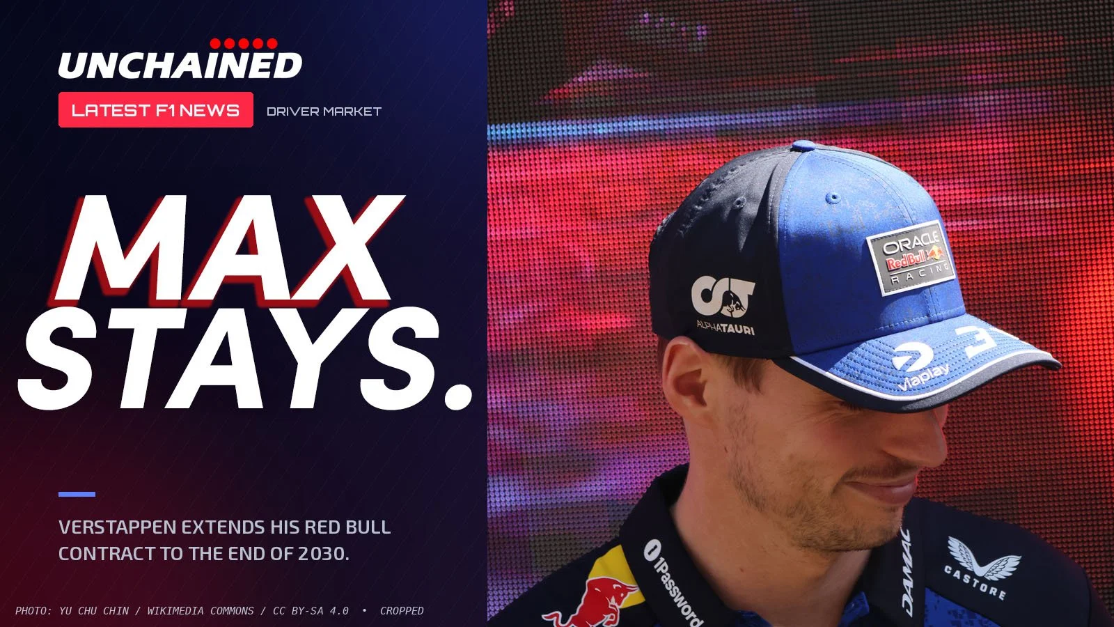 MAX STAYS. RED BULL THROUGH 2030.