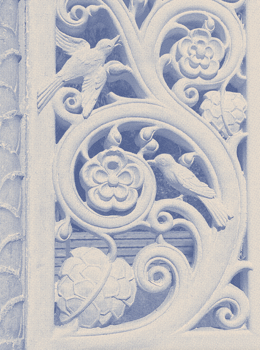floral pattern in stone work