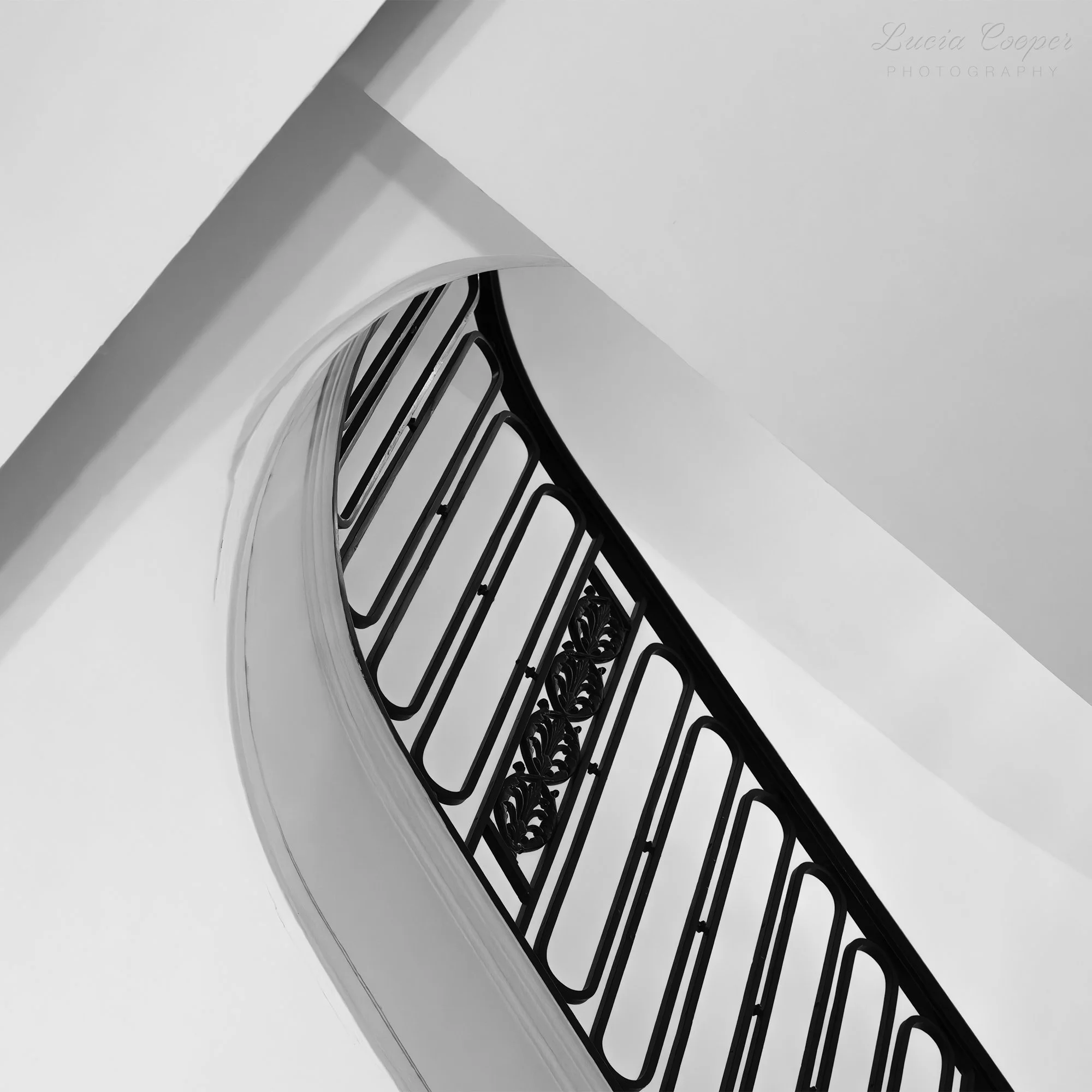 Looking Up at the Palmer House - B&W - Square