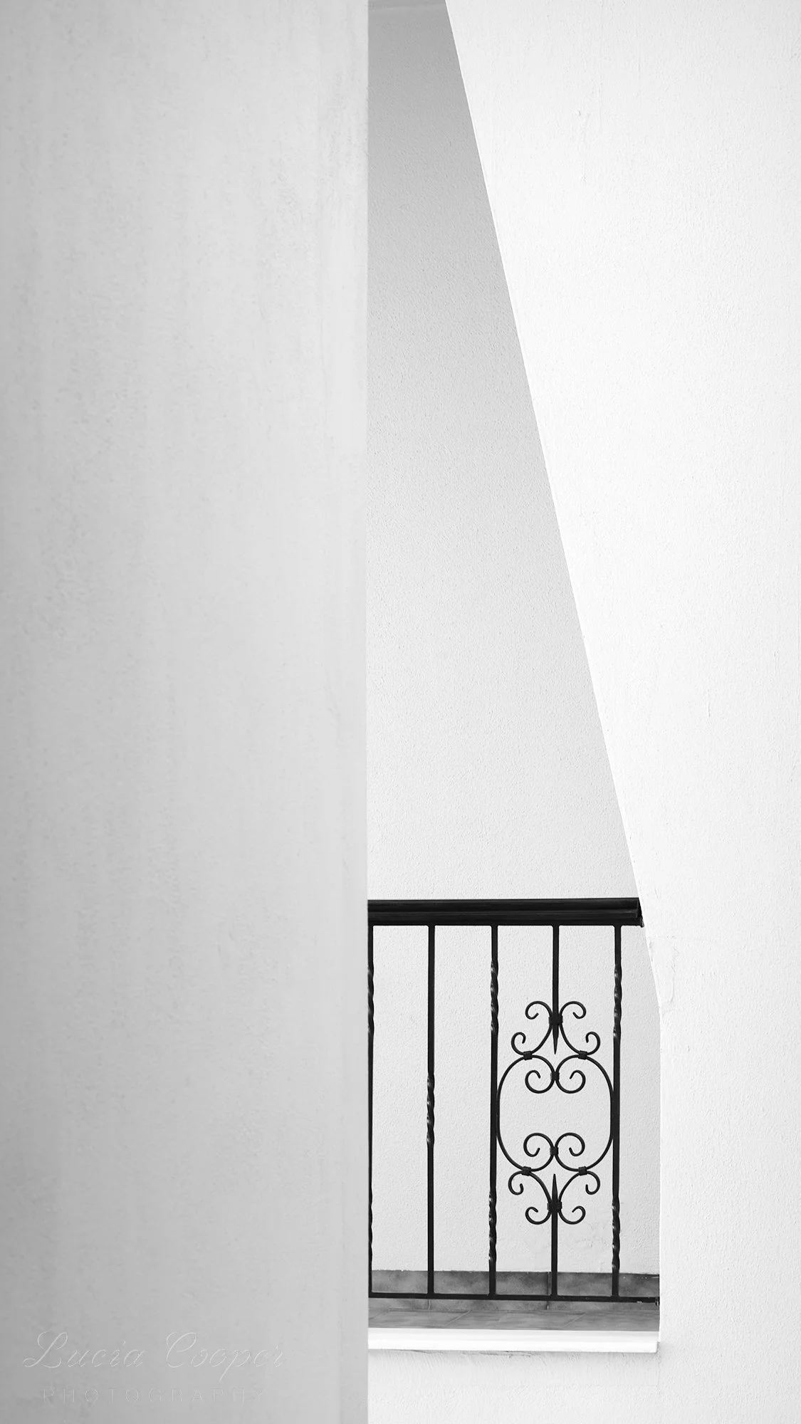 Syros Balcony - B&W - Portrait 9:16