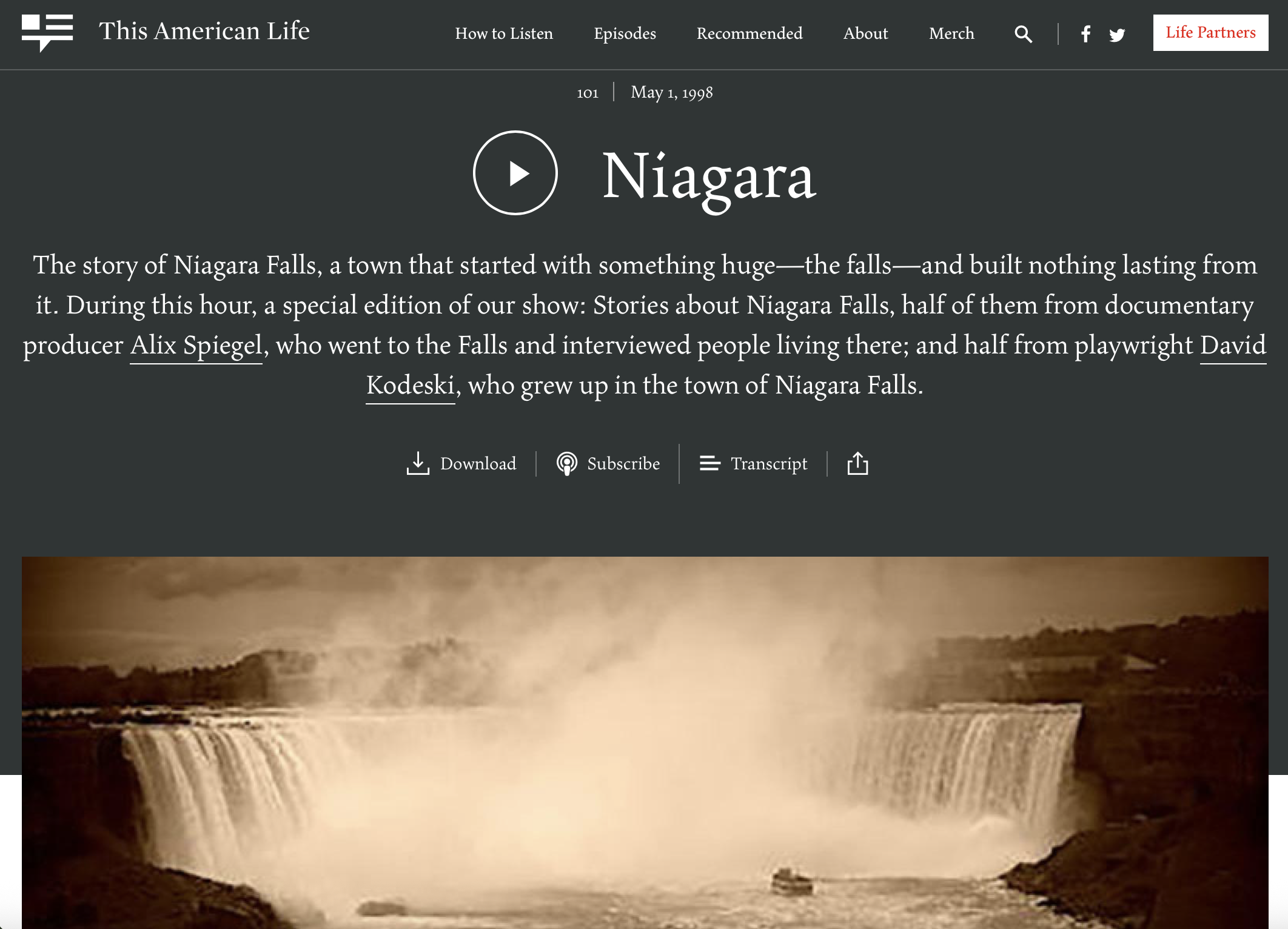 A Reflection on This American Life’s Haunting 1998 Niagara Falls Episode and Why Its Bittersweet Beauty Still Matters
