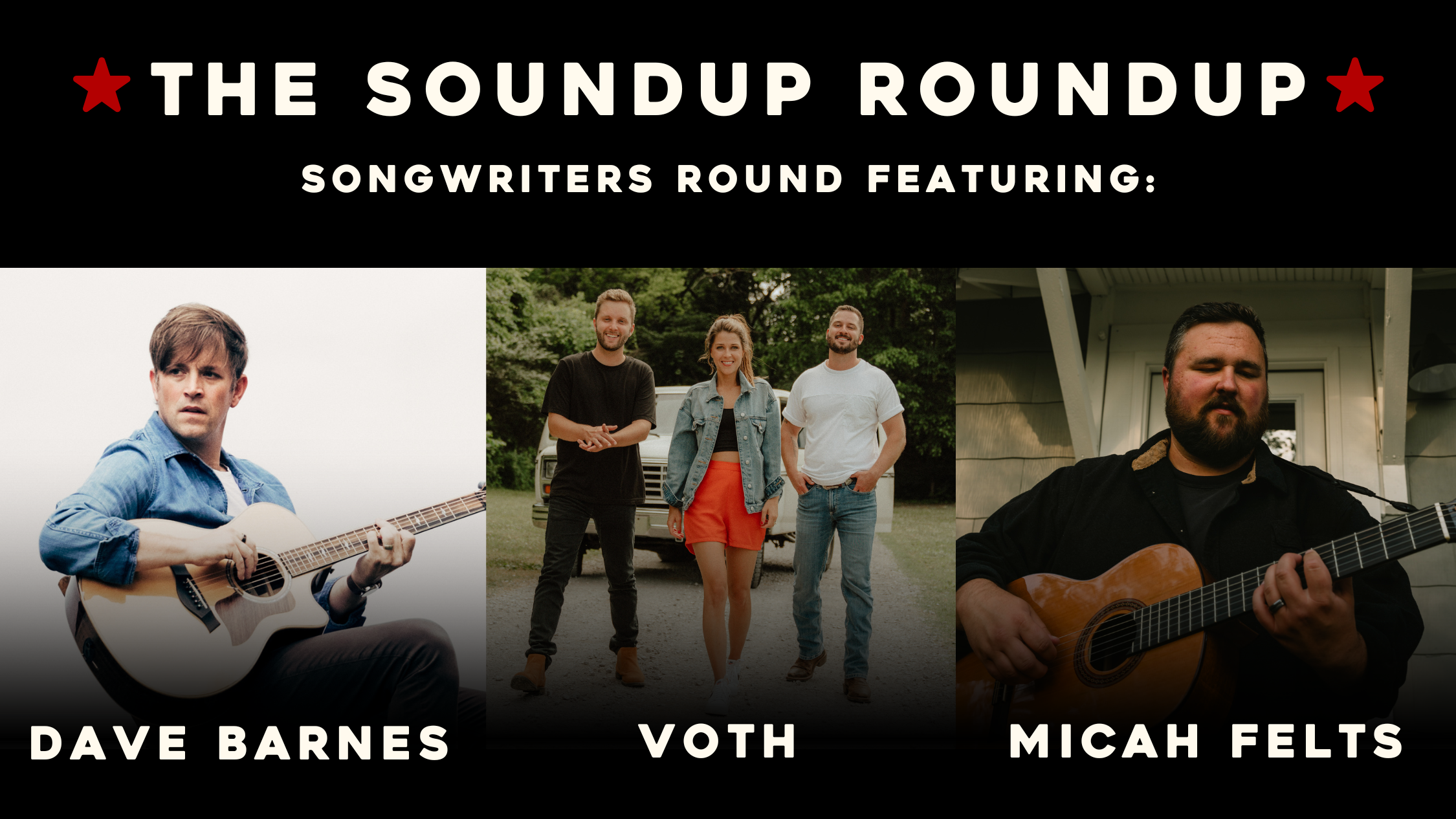 Songwriter’s Round with Dave Barnes, Voth, and Micah Felts