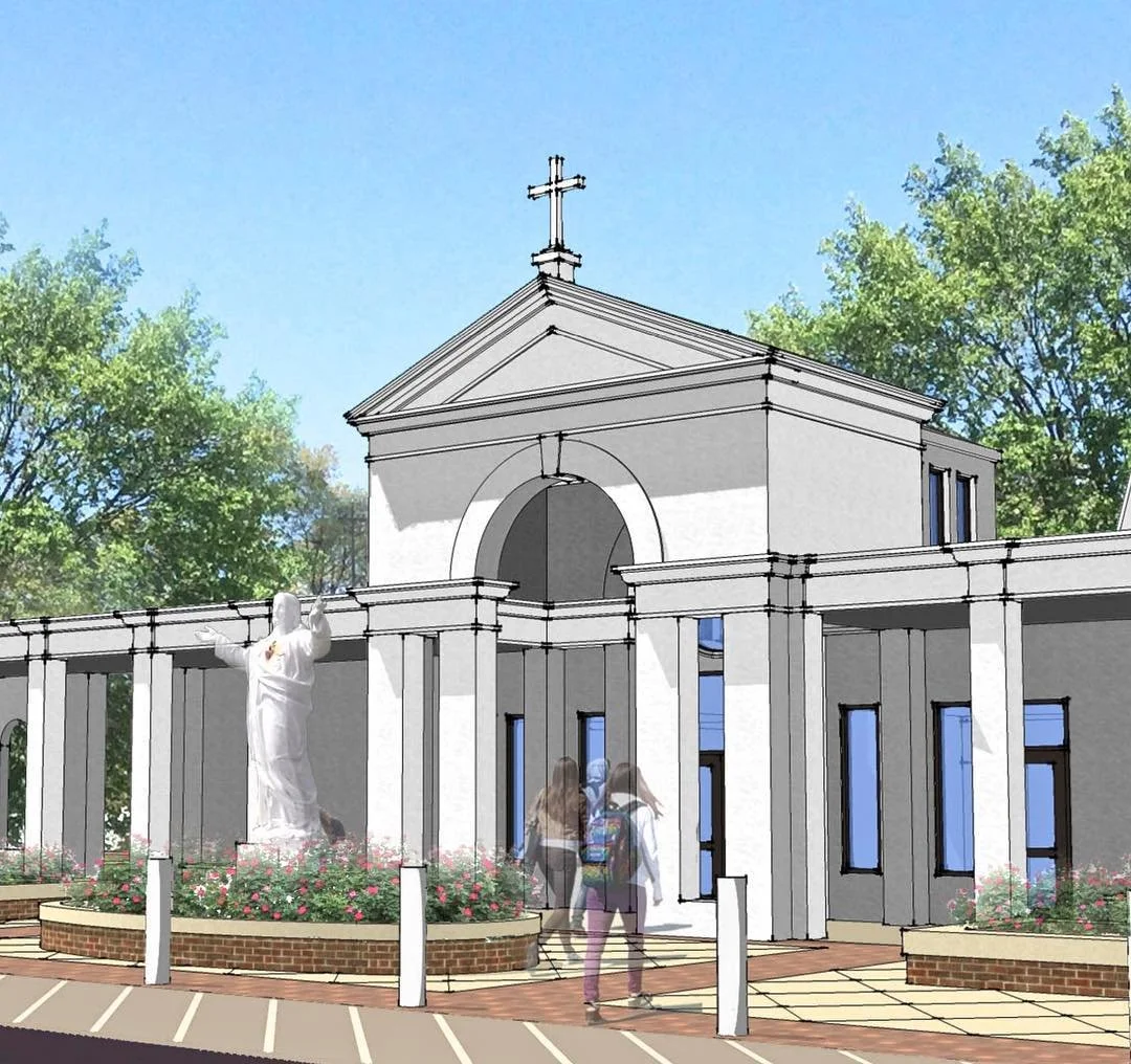 St. Lawrence Catholic Church: design process sketch, J. P. DeVylder