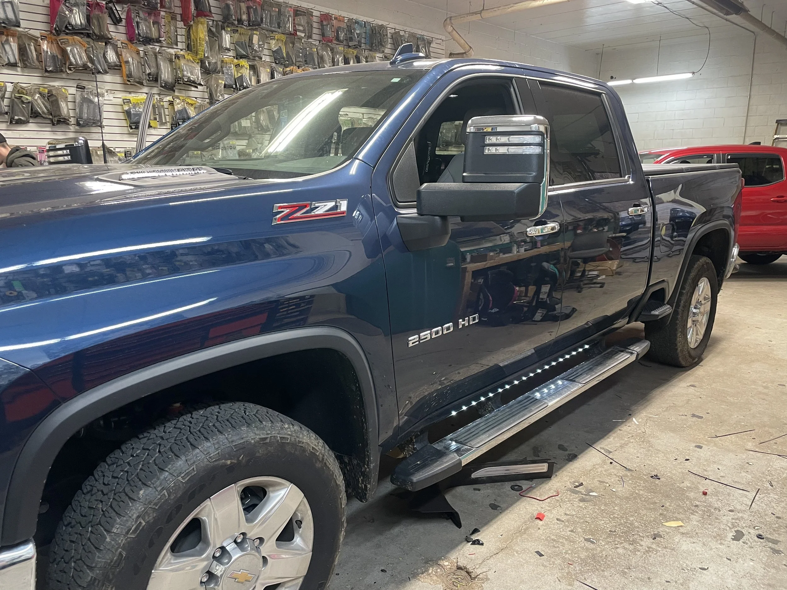 Chevrolet Silverado at the Absolute Audio installation shop in Bel Air, Maryland