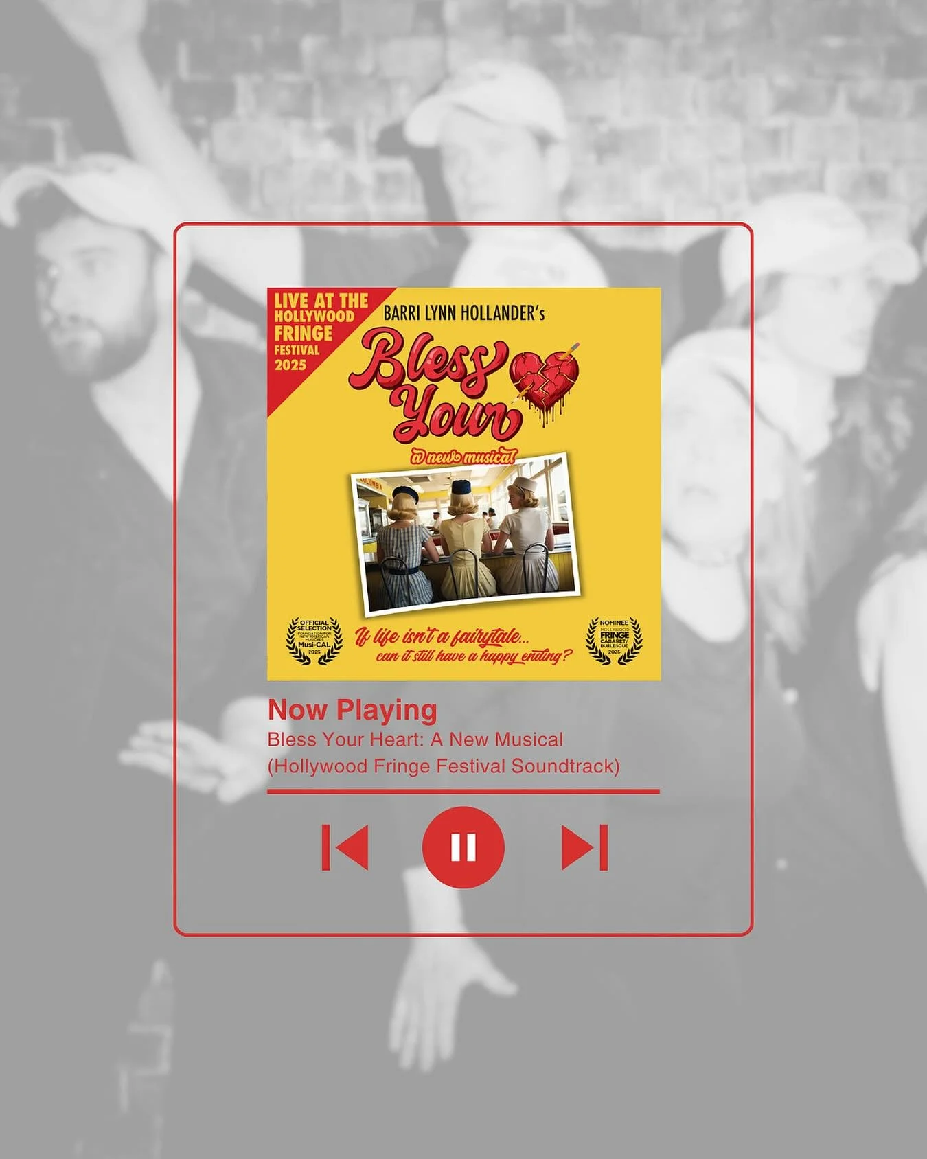 Bless Your Heart: A New Musical (Hollywood Fringe Festival Soundtrack) is available to stream on all platforms! It is also in our bi0. We are so excited that this soundtrack can now be there for you in your car, in your kitchen, and in your heart.❤️