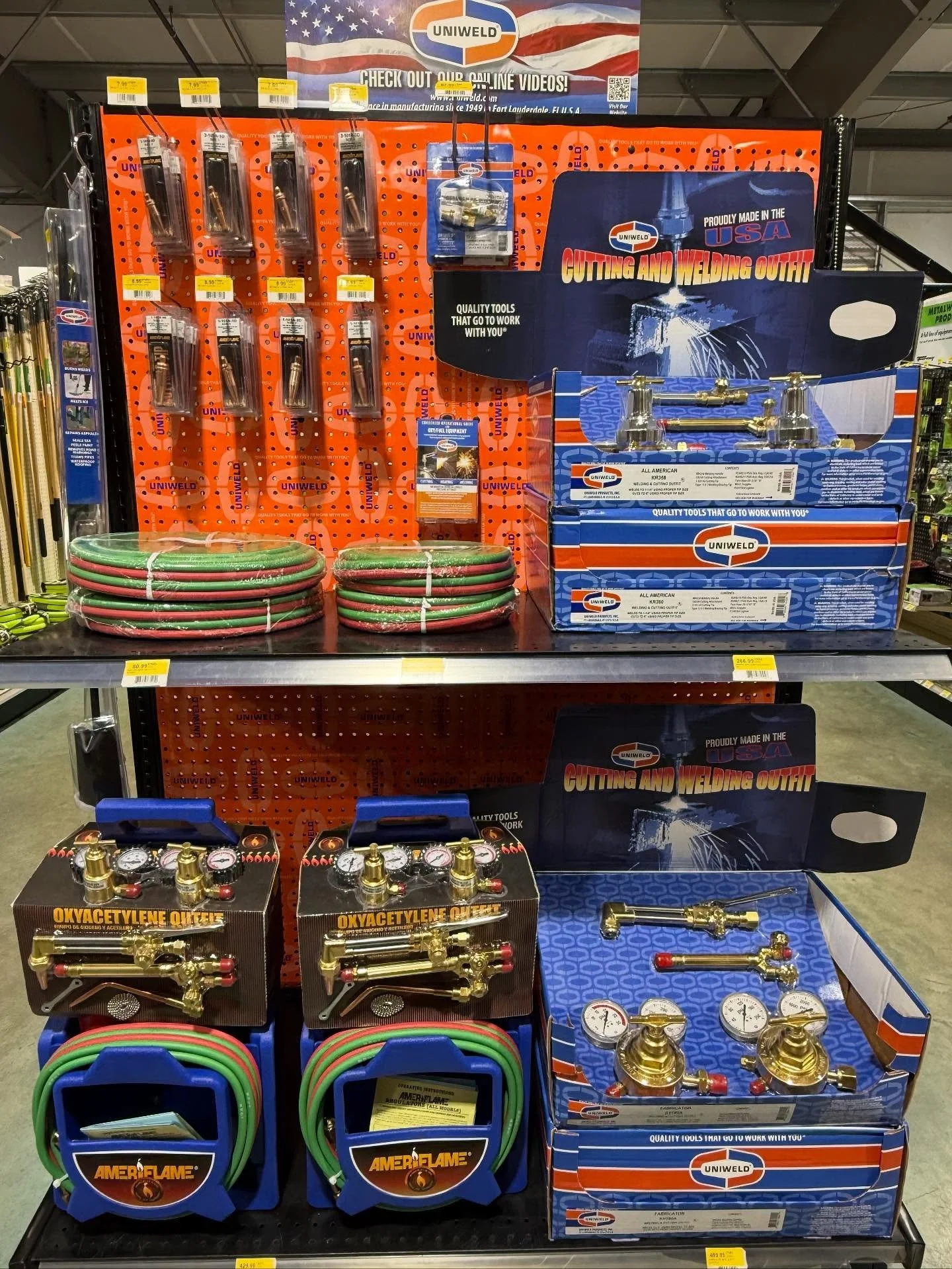 New arrival alert! 🔥 Come see our fresh Uniweld display — torches and accessories now in stock! Perfect for your next project. #uniweld #weldingaccessories #oakdale #shopoakdale #farmandranchsupply #shoplocal #conlin #conlinsupply