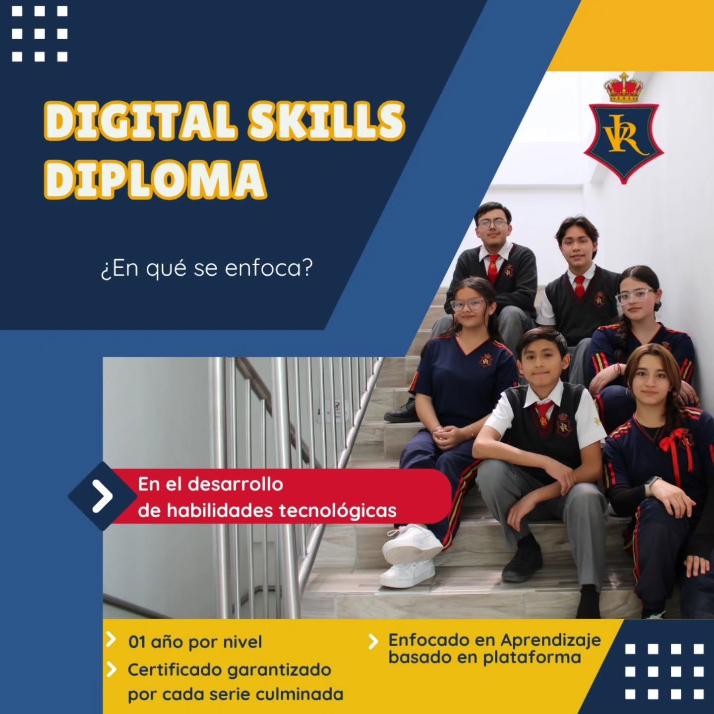 💻✨ &iexcl;En IRV, el futuro empieza en el aula!

A partir del nuevo ciclo escolar 2025 - 2026, nuestros alumnos podr&aacute;n certificarse en el Digital Skills Diploma, una formaci&oacute;n por niveles que impulsa sus habilidades tecnol&oacute;gicas