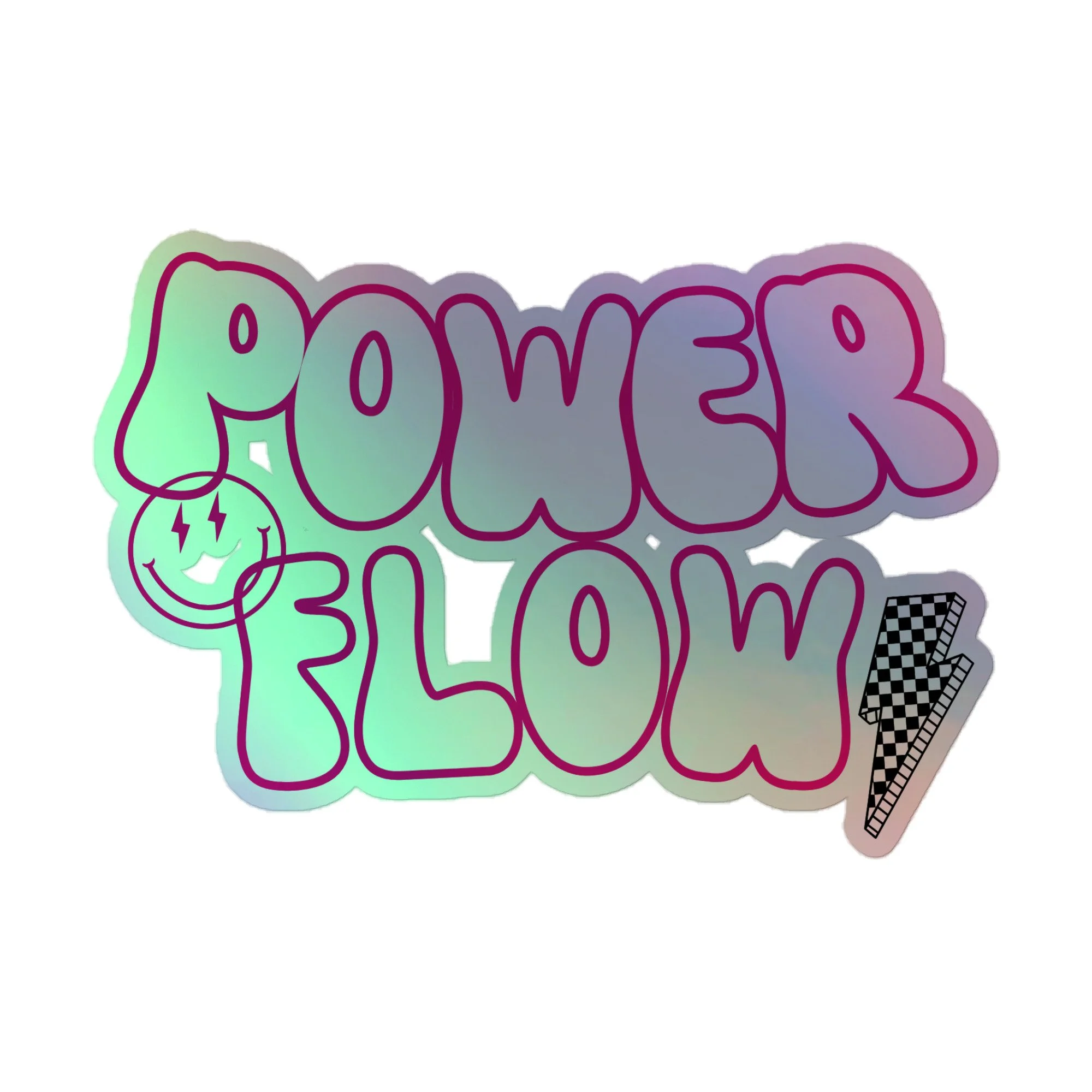 Groovy Powerflow Holographic Sticker 4x4