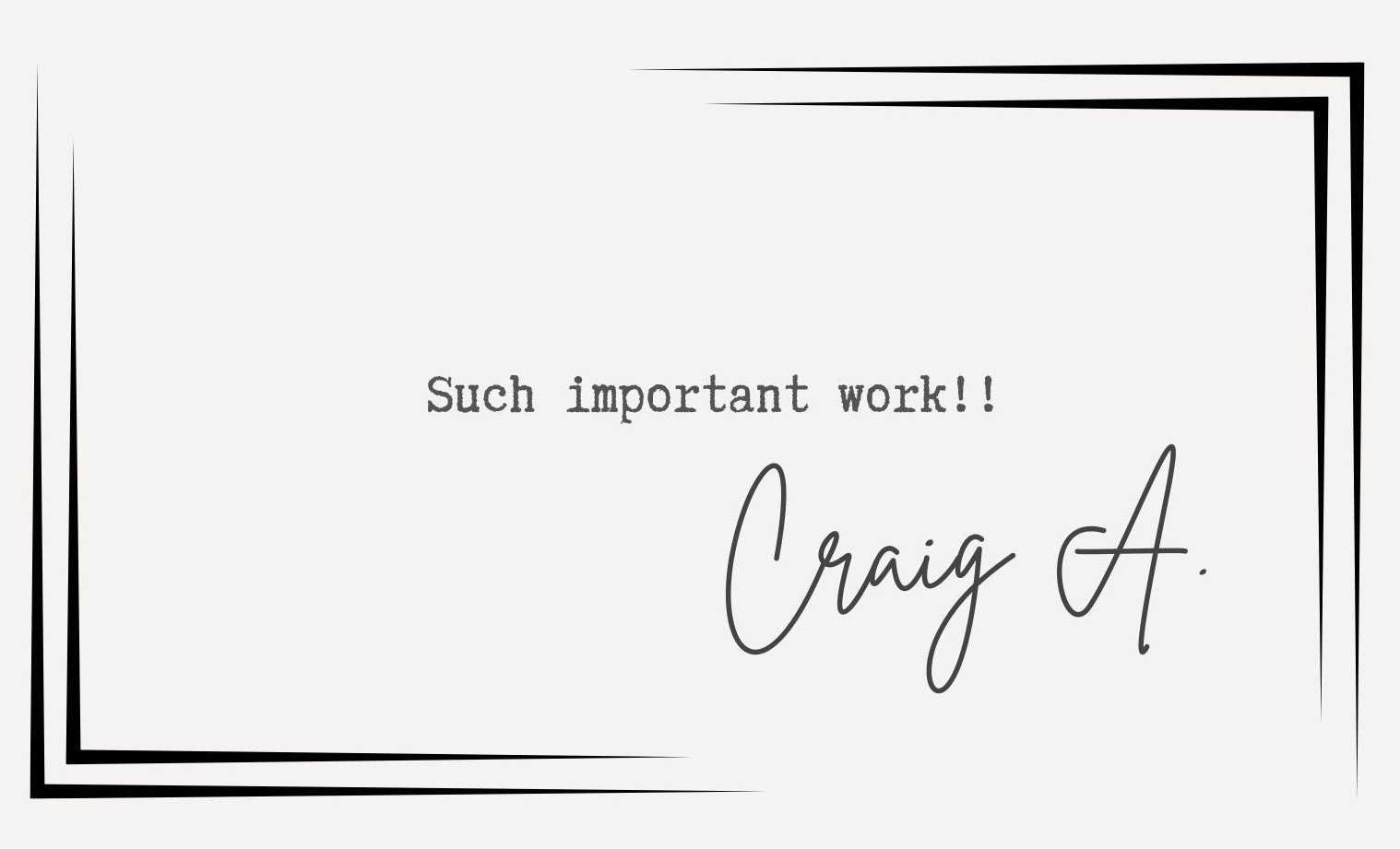 Such important work!