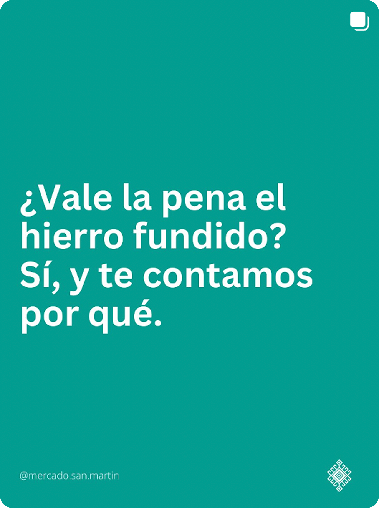Texto en un fondo blanco: ¿Vale la pena el hierro fundido? Sí, y te contamos por qué.