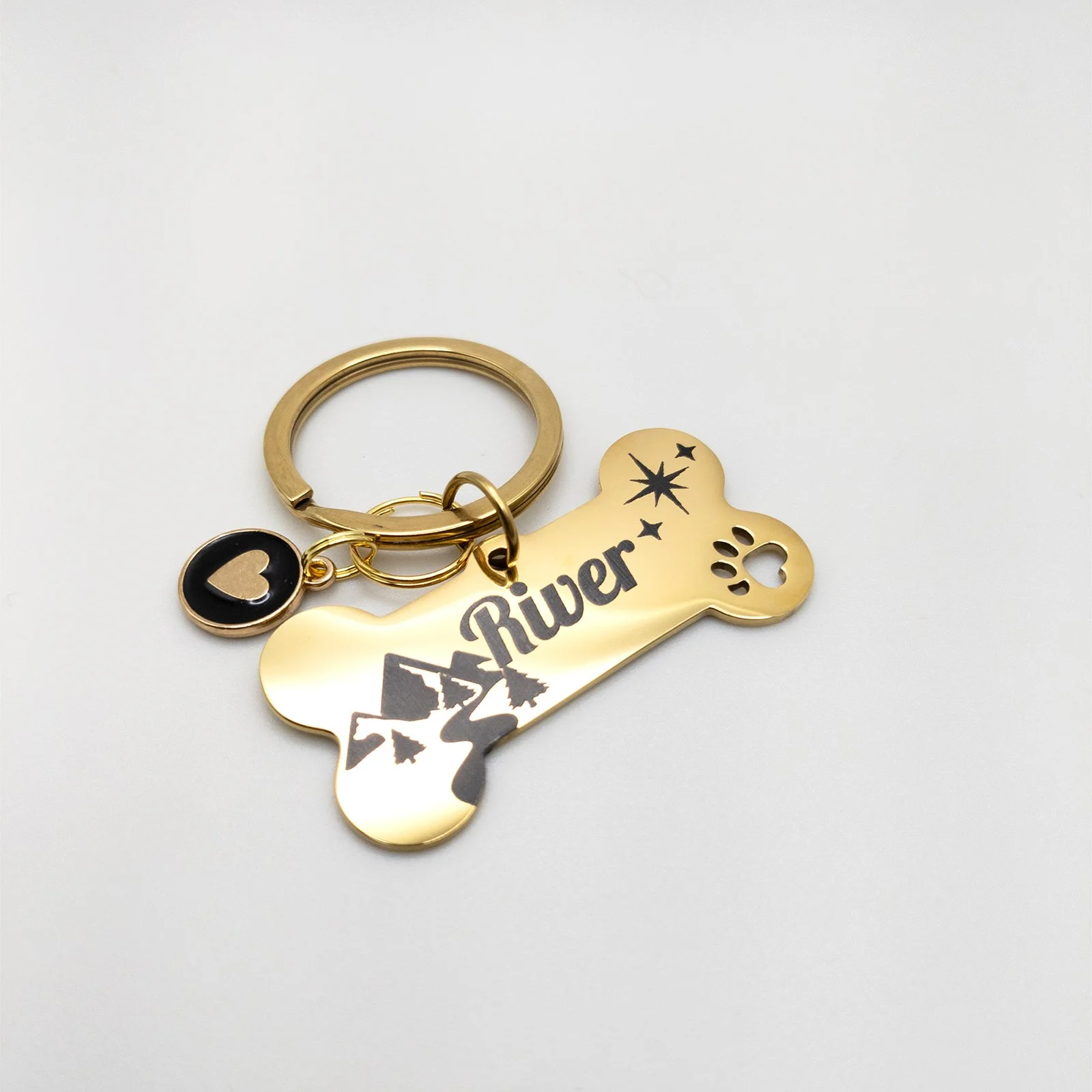Personalized Bone Shape Pet ID Tag: Laser Engraved Stainless Steel Charm 5cm