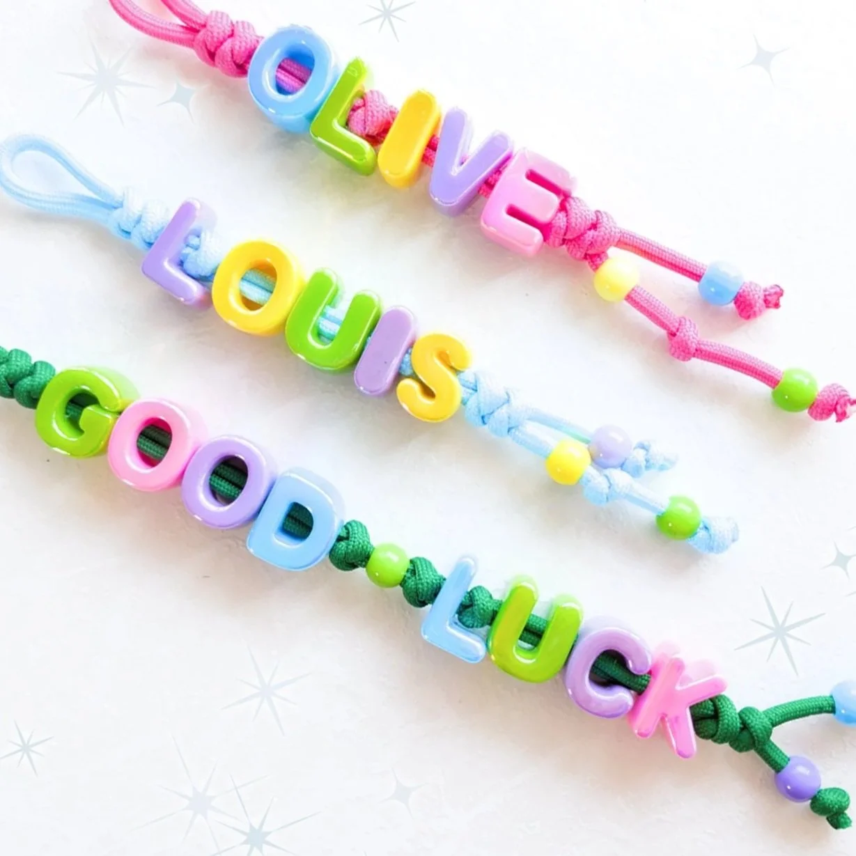 Custom Name Bag Charm, Personalized UV Beaded Name Keychain, Colorful Alphabet Letter