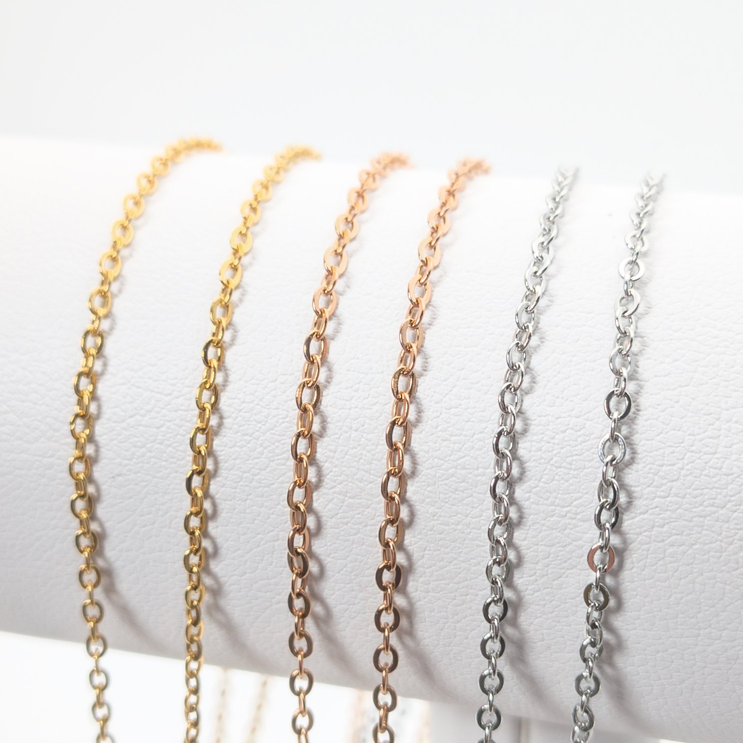 Necklace Chains: Plated in 18k Gold, Rose Gold, Silver