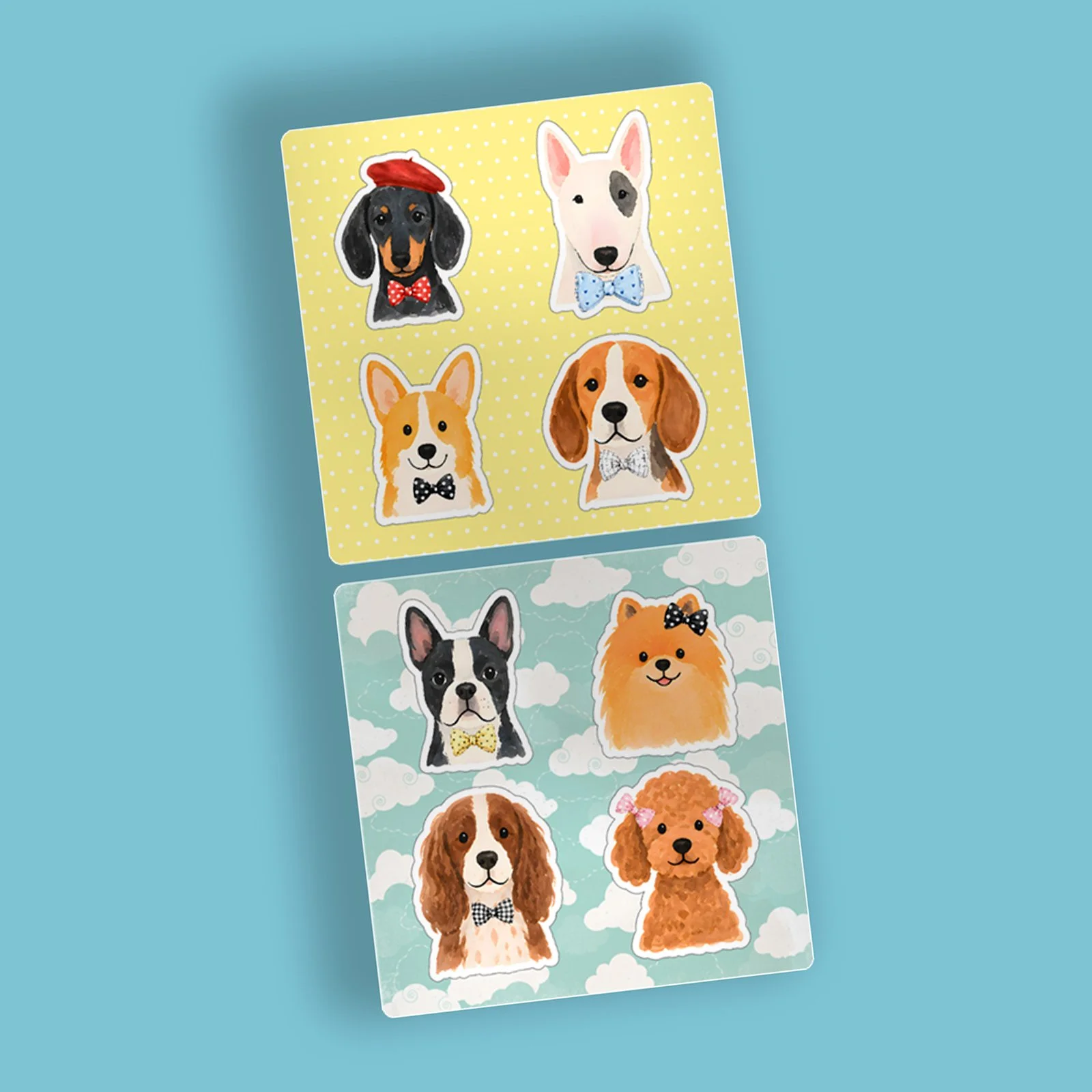 Dressed-up Dog Portrait Stickers, Corgi Poodle Beagle Decals (Matte or Glossy) Journal Deco