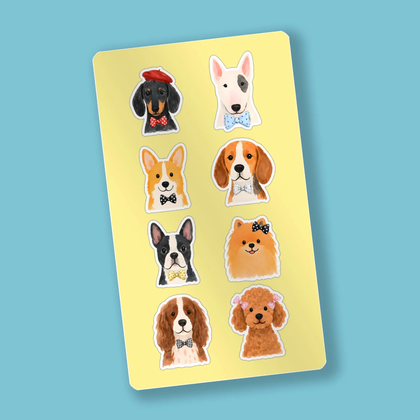 Dressed-up Dog Portrait Stickers, Corgi Poodle Beagle Decals (Matte or Glossy) Journal Deco