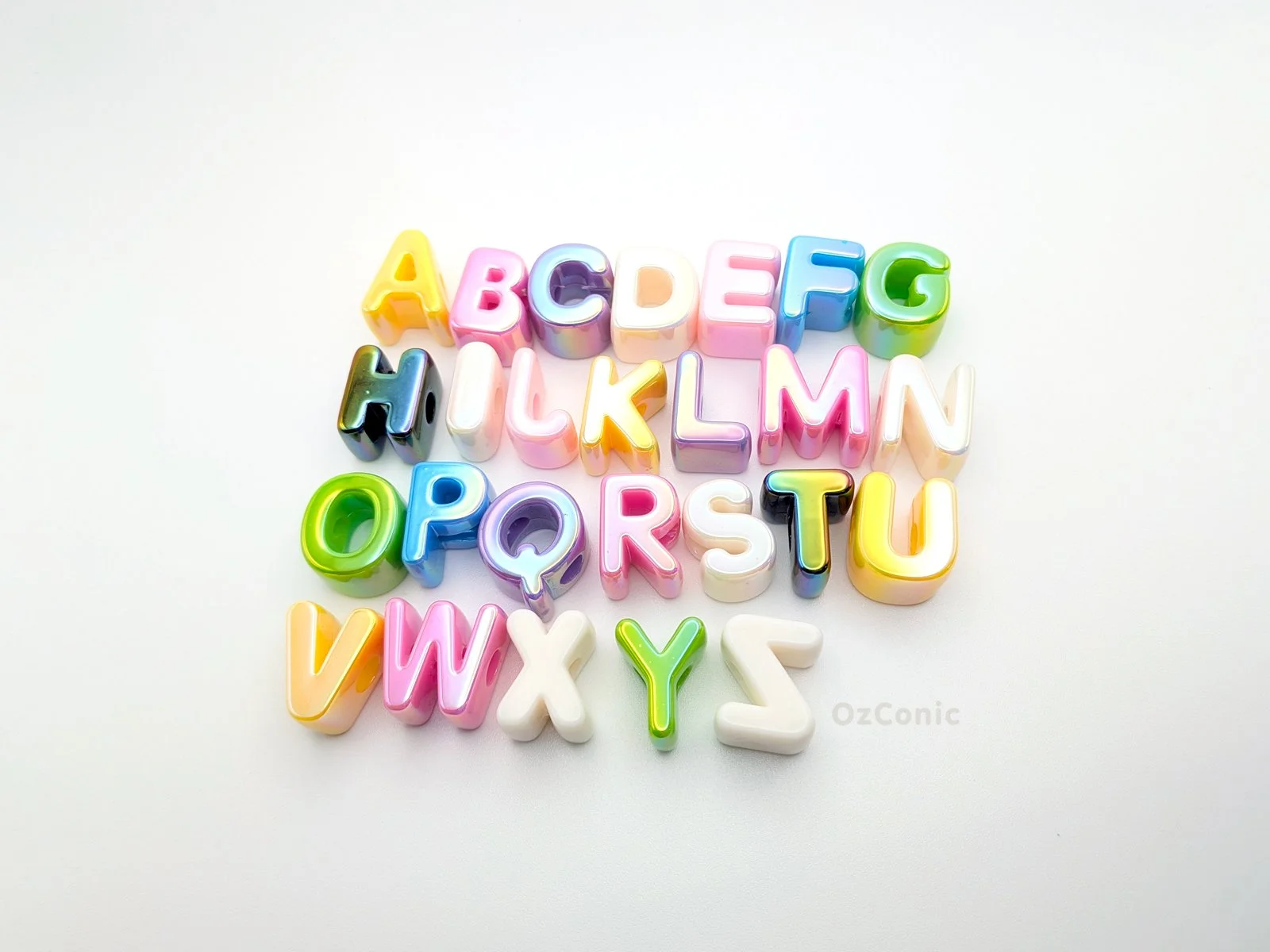 Custom Aurora Coated Acrylic Alphabet Charm | Holographic Letter