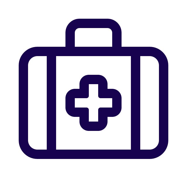 Emergency dental briefcase icon