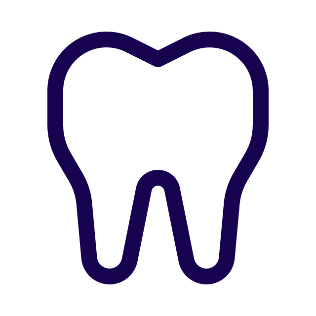 Line drawing of a tooth outline