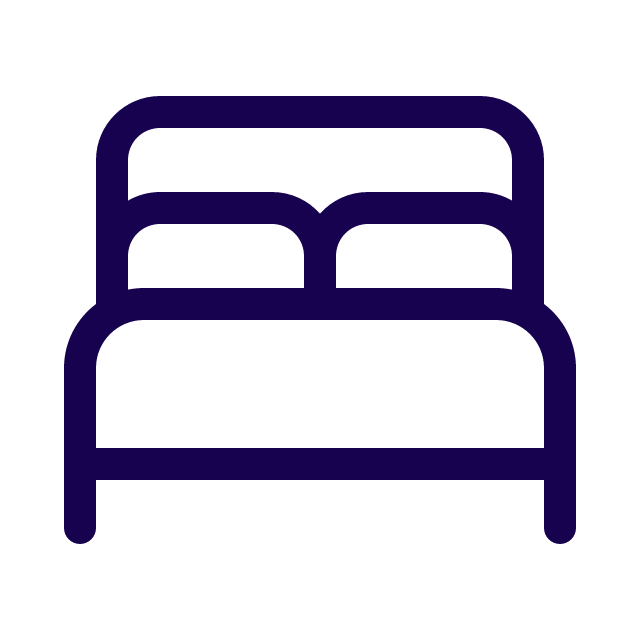 Icon of a bed with two pillows