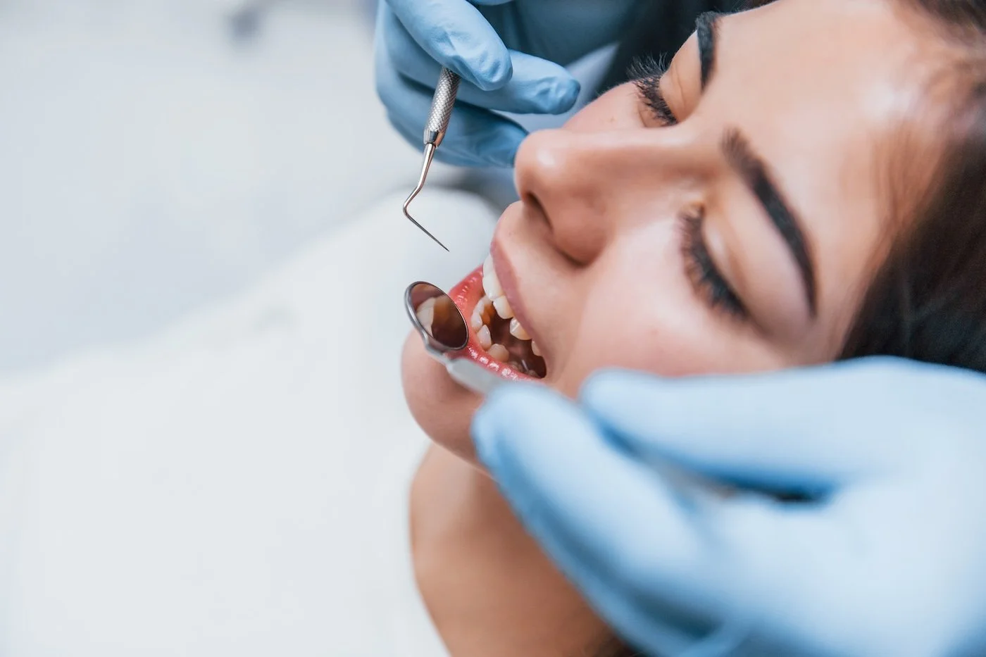 Close up of dental visit