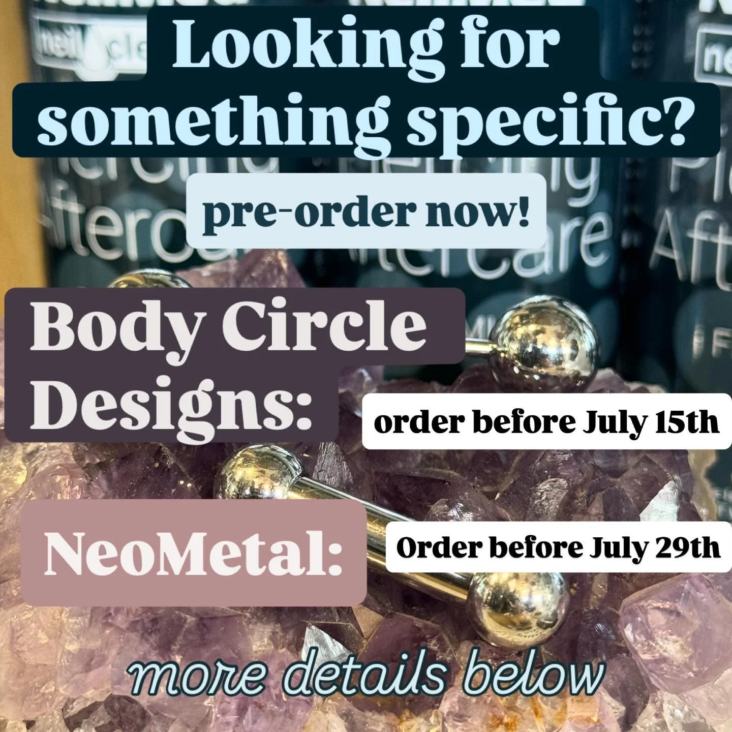 It’s that time again: I’m placing some orders and there’s always room to add a few more pieces.
BODY CIRCLE DESIGNS: @bodycircle
These guys have been in the game since the early 1990’s and they make FANTASTIC pieces. This wi