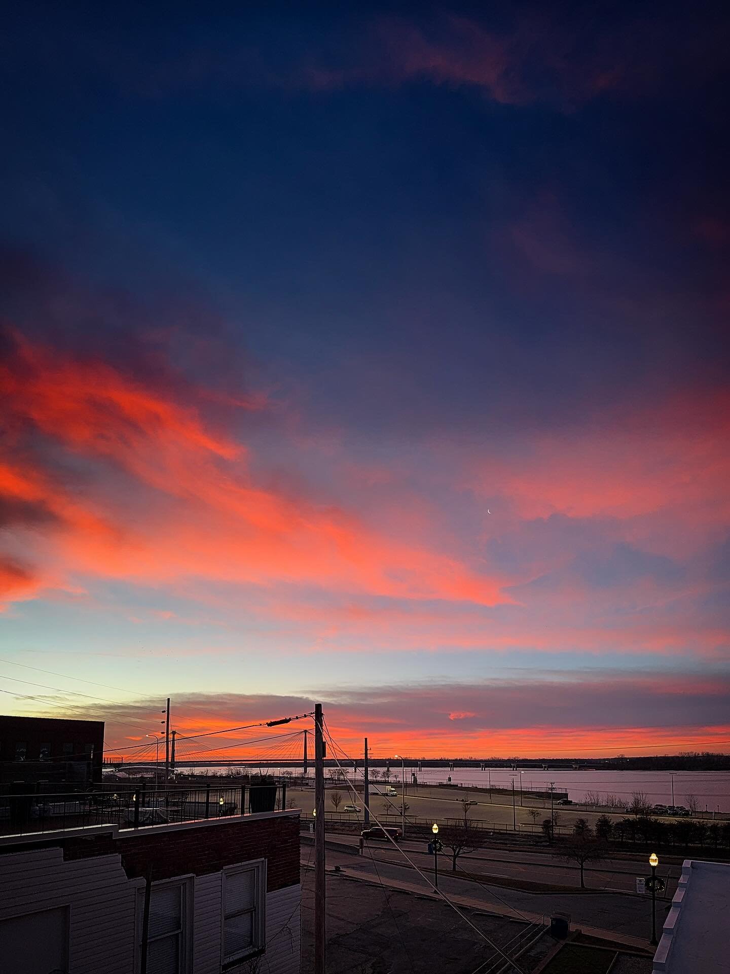 View from the shop at dawn.