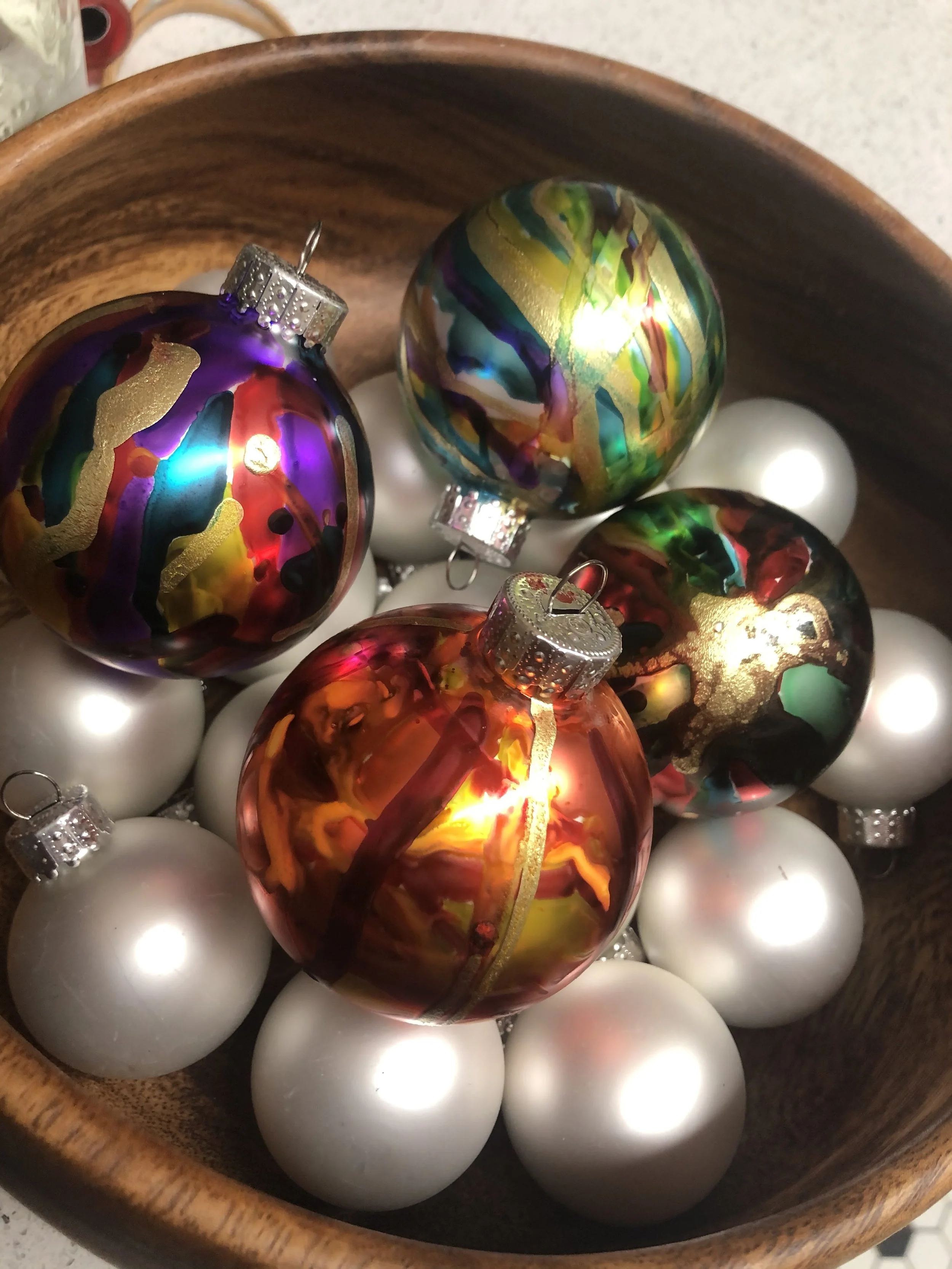 Alcohol Ink Ornaments