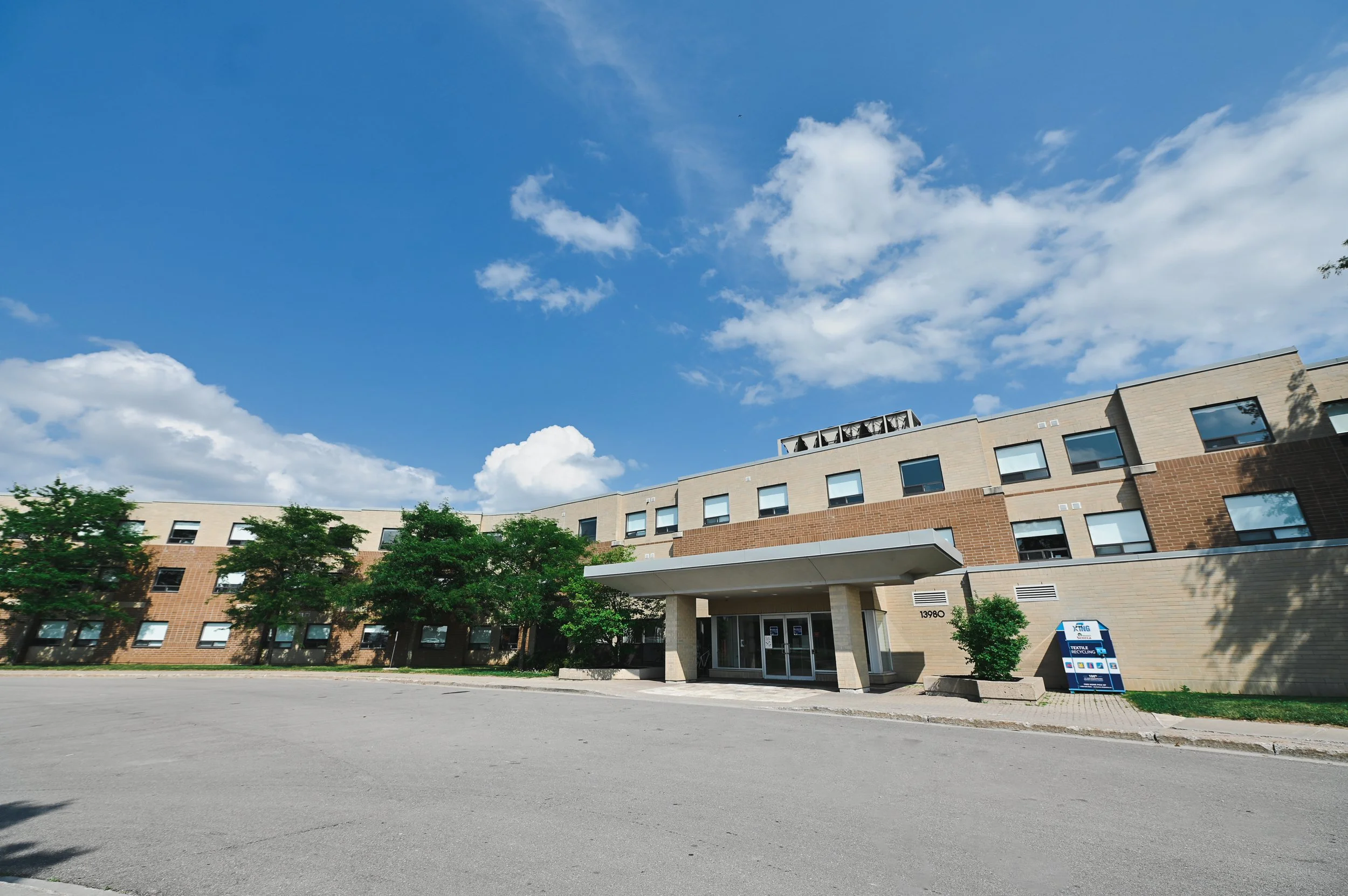 Exterior view of Seneca Residence, King City Campus.