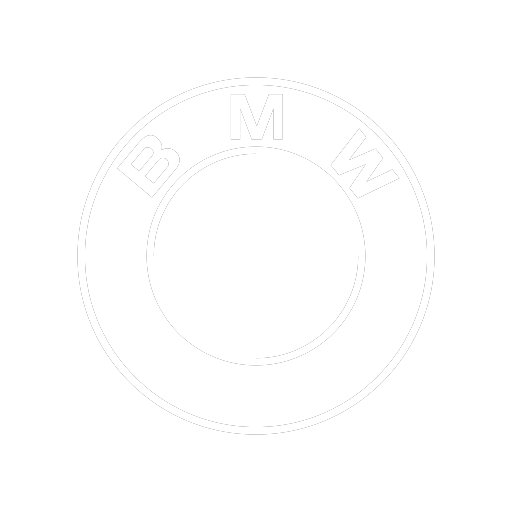 Black and white BMW logo with a circular design and the letters BMW at the top.