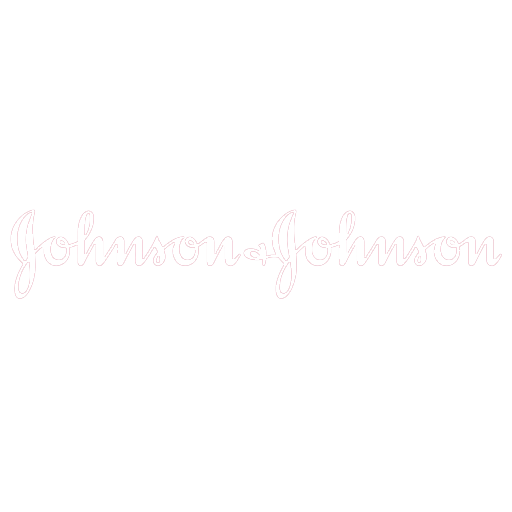 Pink cursive text that reads 'Johnson & Johnson' on a white background.music composition, music composer, sound design, audio mixing, audio master, voice over recording