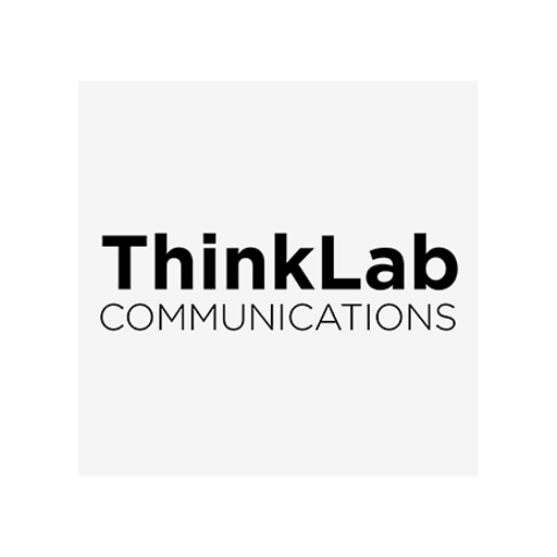 ThinkLab Communications logo in black and white, with "ThinkLab" in bold font and "COMMUNICATIONS" below in smaller font