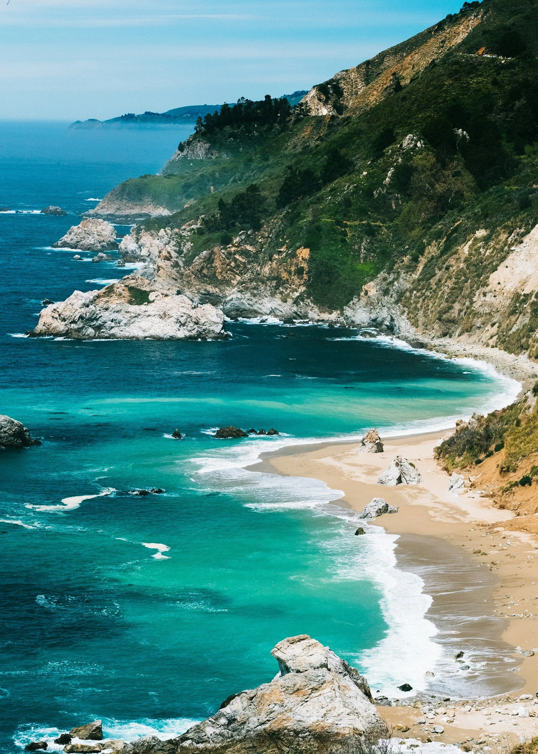 California coastline, blue water
