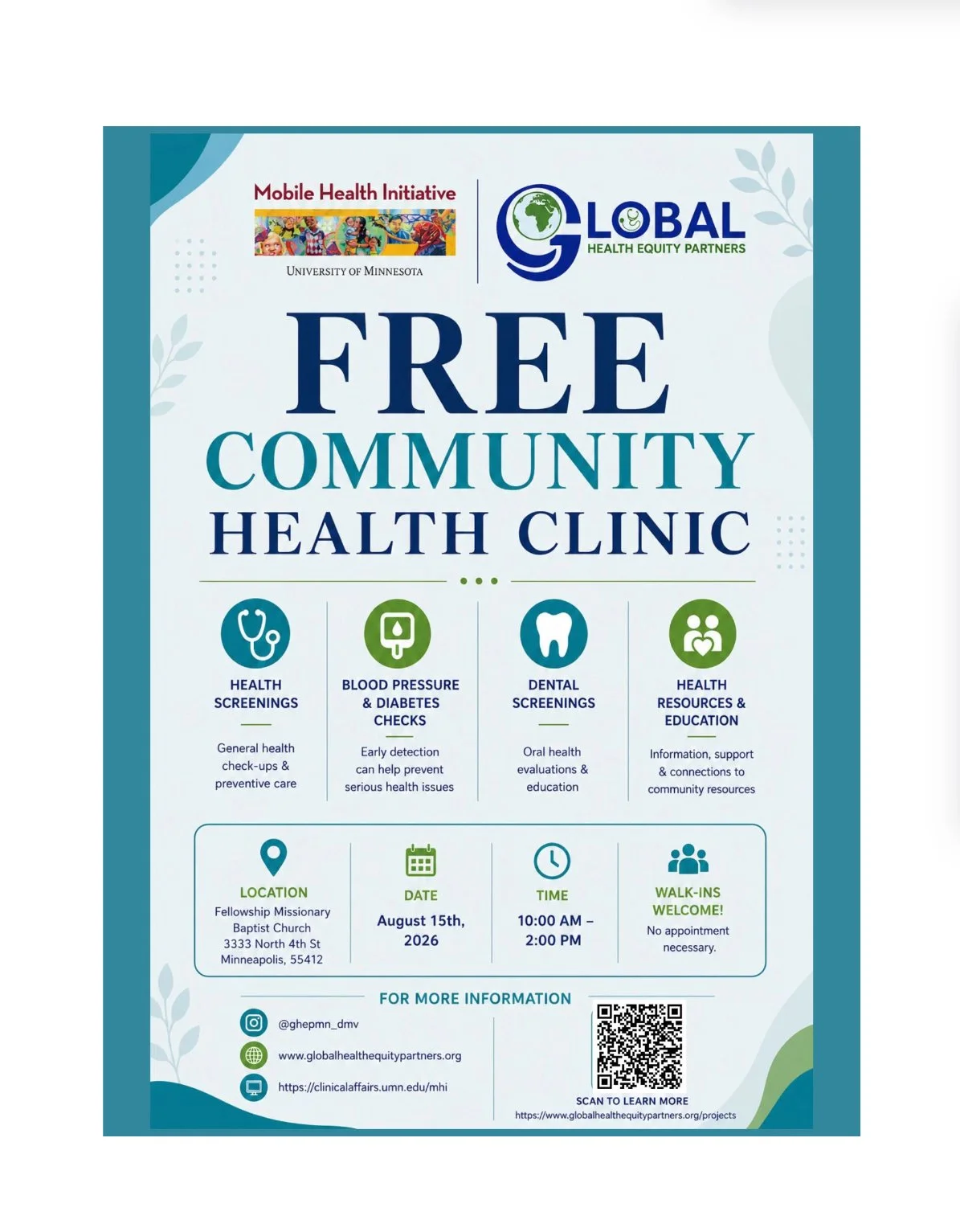GHEP & MHI Free Community Health Clinic 